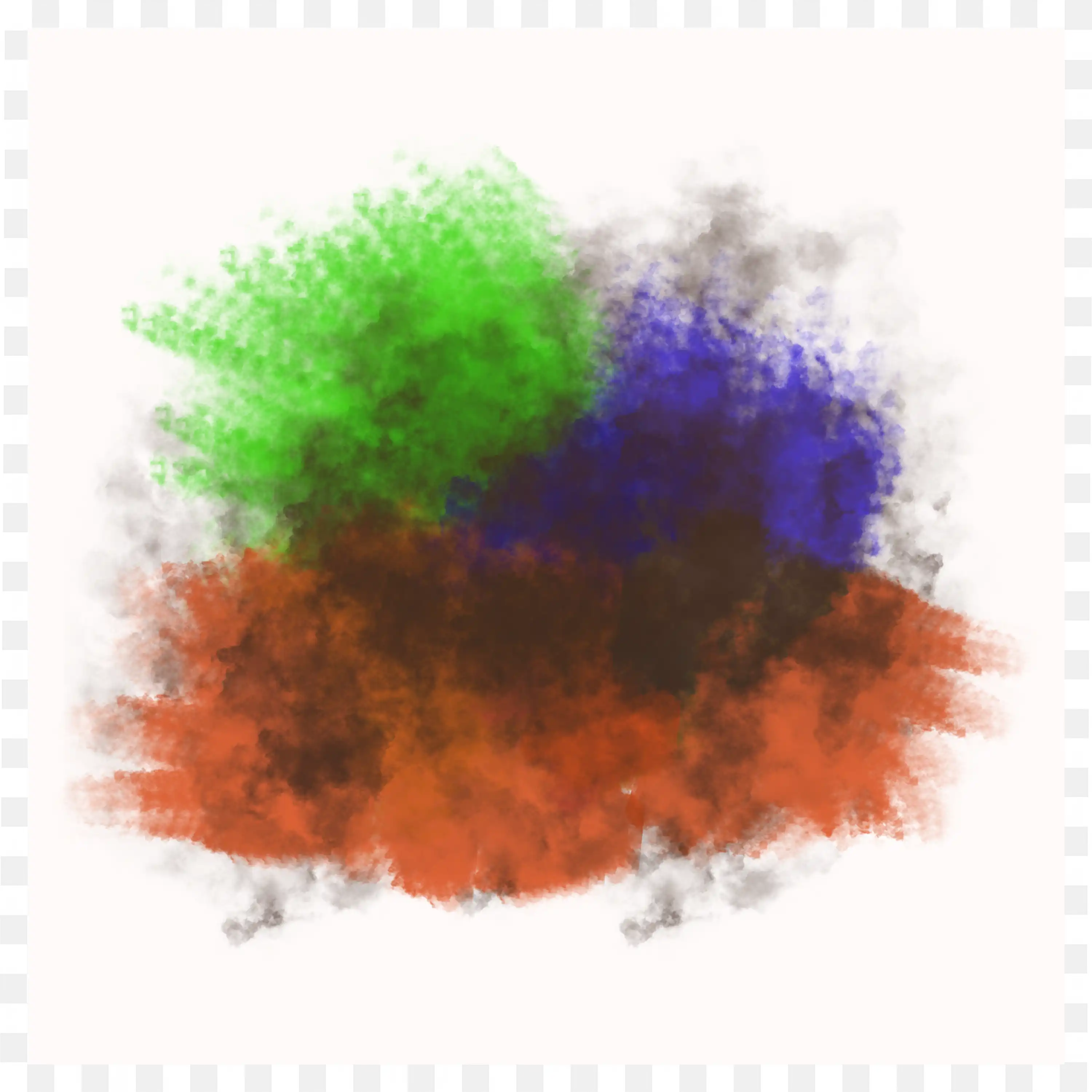 Colourful Powder Smoke of Green Blue Red and Brown PNG