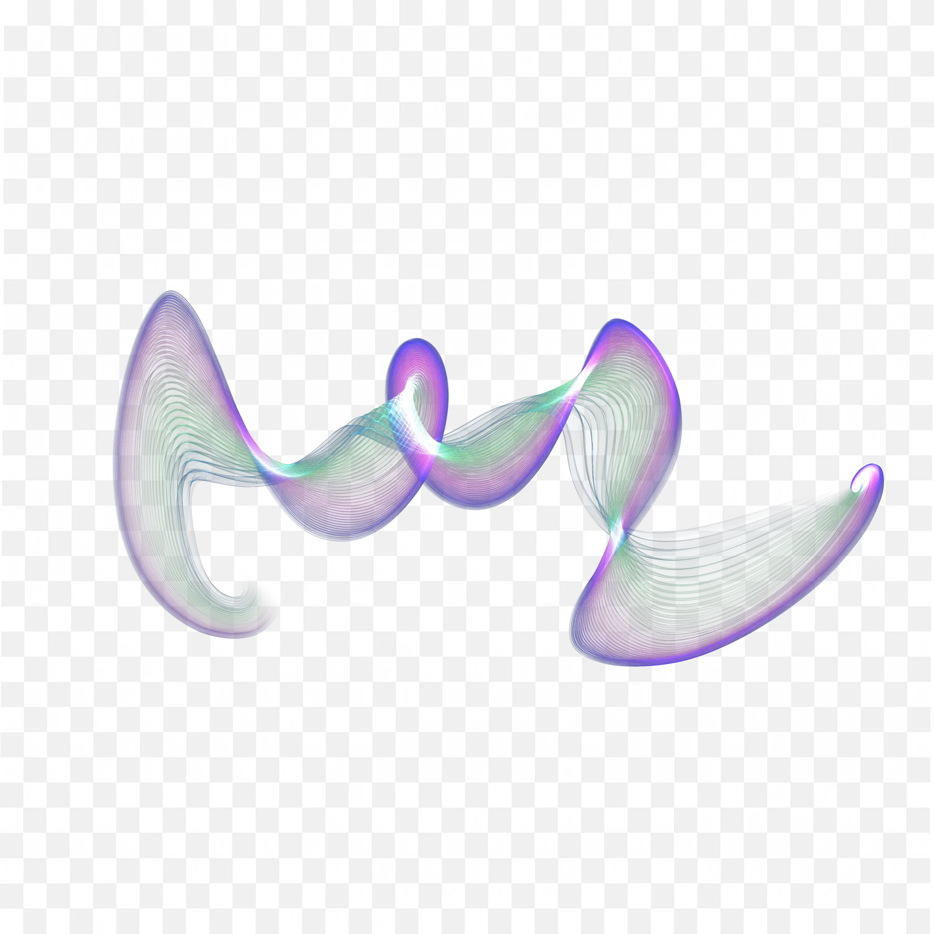 Colourful Purple and Green Blue Swirling Abstract Waves PNG