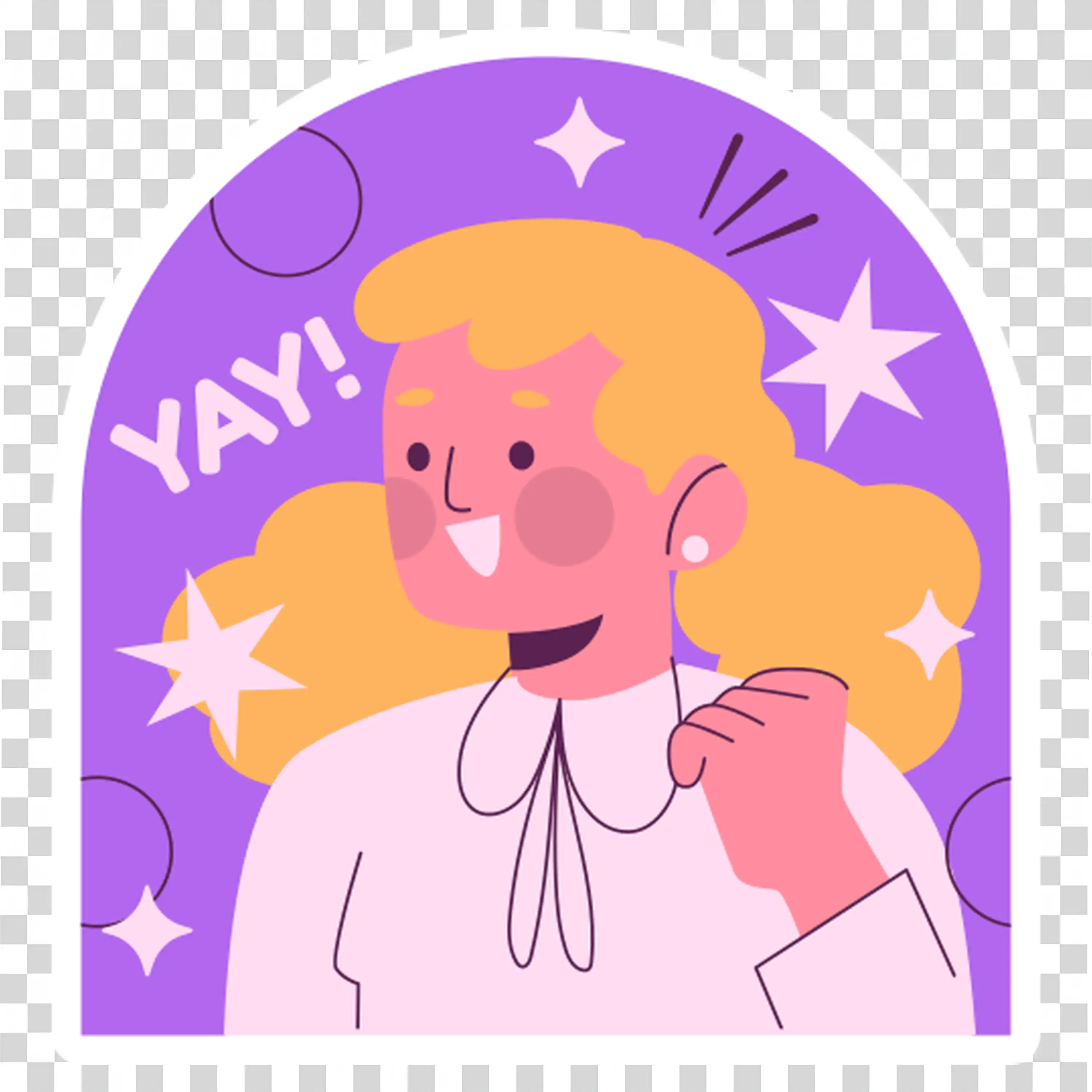 Confident woman raising hand in celebration PNG image