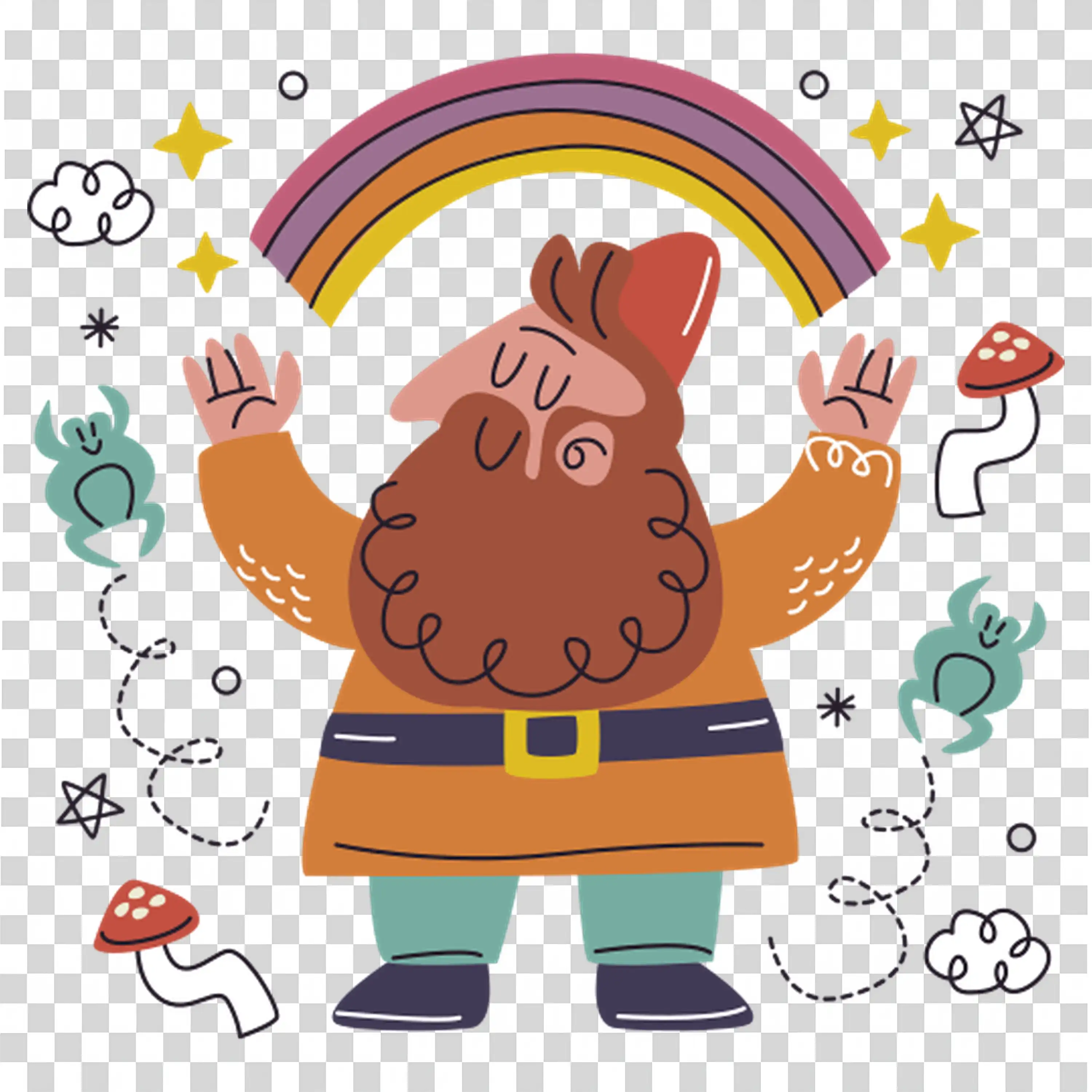 Confident Woman with Rainbow Showing Pride and Joy
