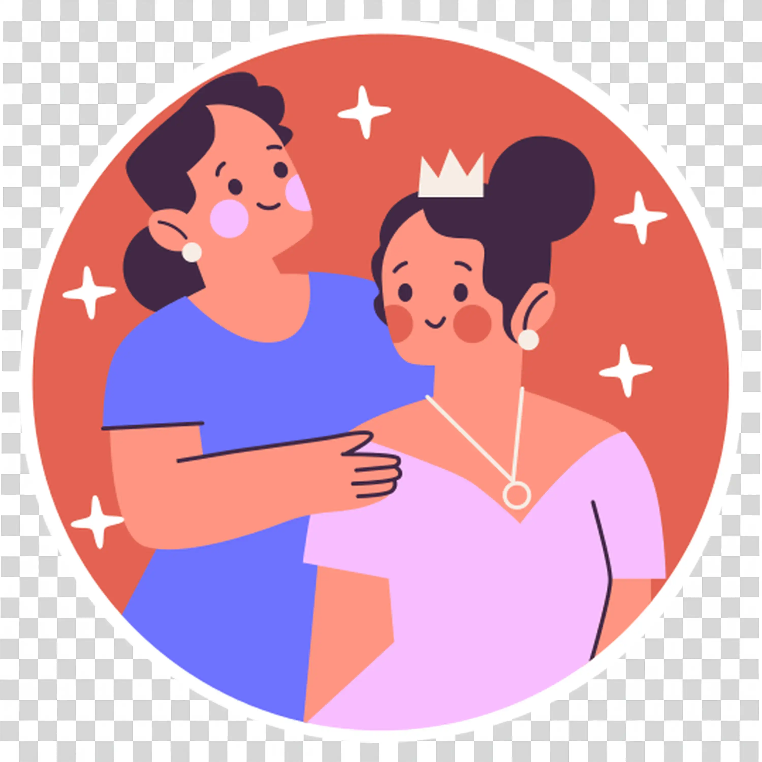 Couple Talking Comfortably in a Calm Setting PNG image