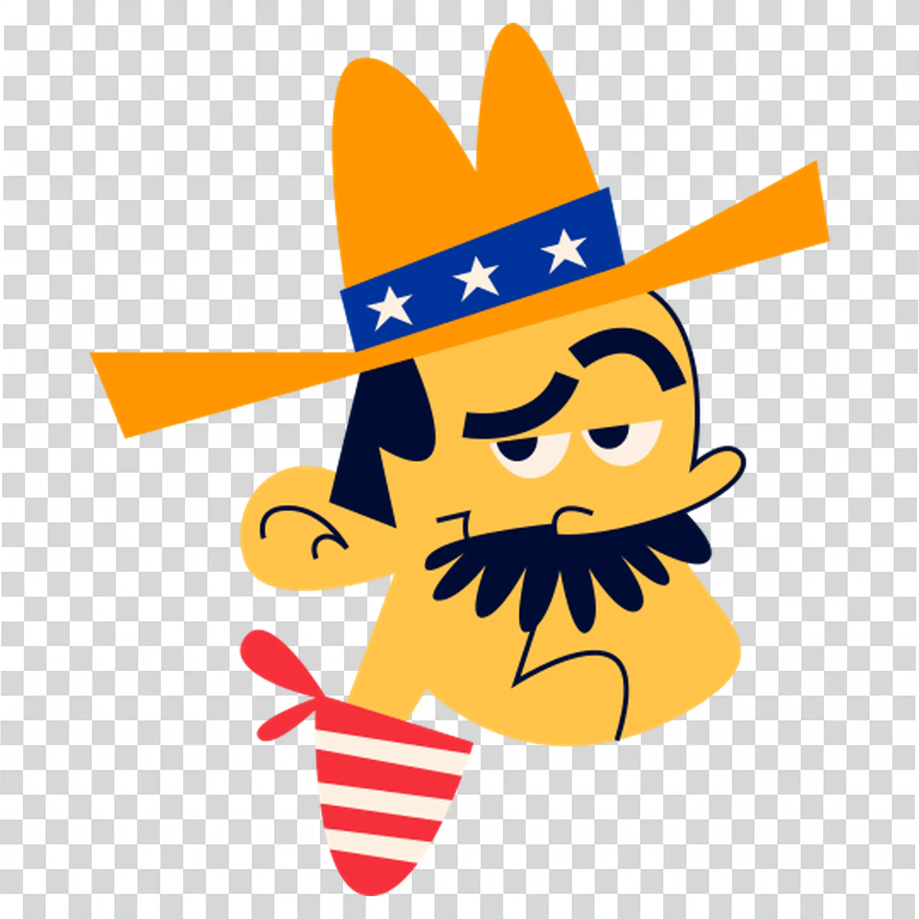Cowboy in traditional hat holding lasso with big smile