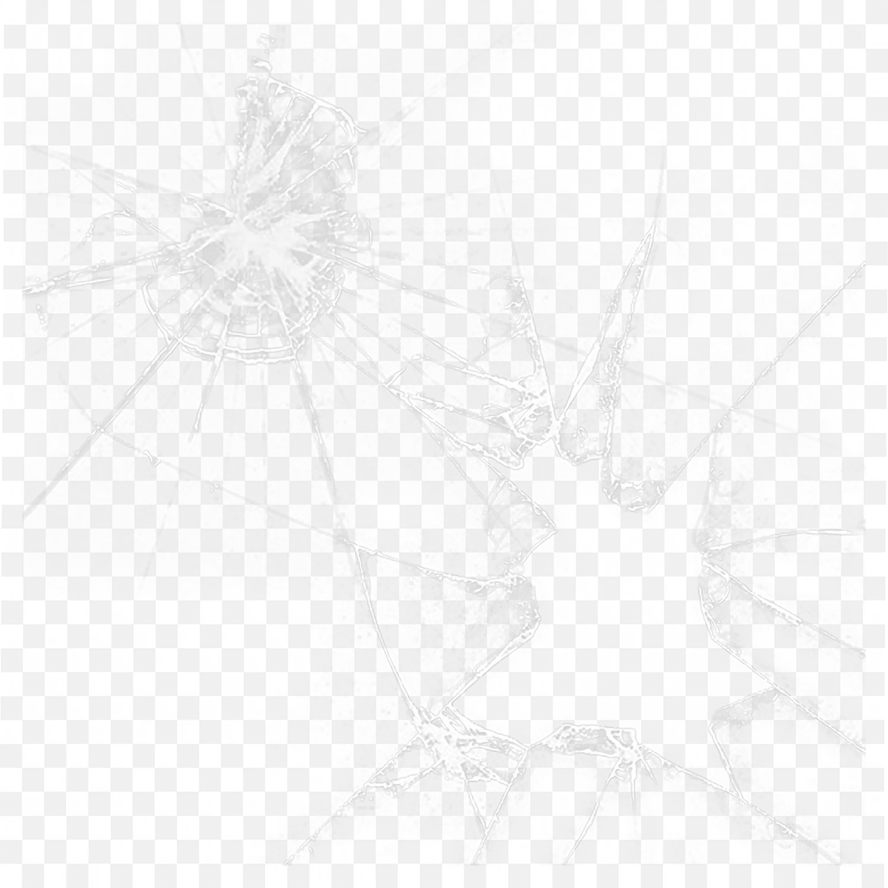 Cracked Glass Window in Radial White Design Clip Art PNG