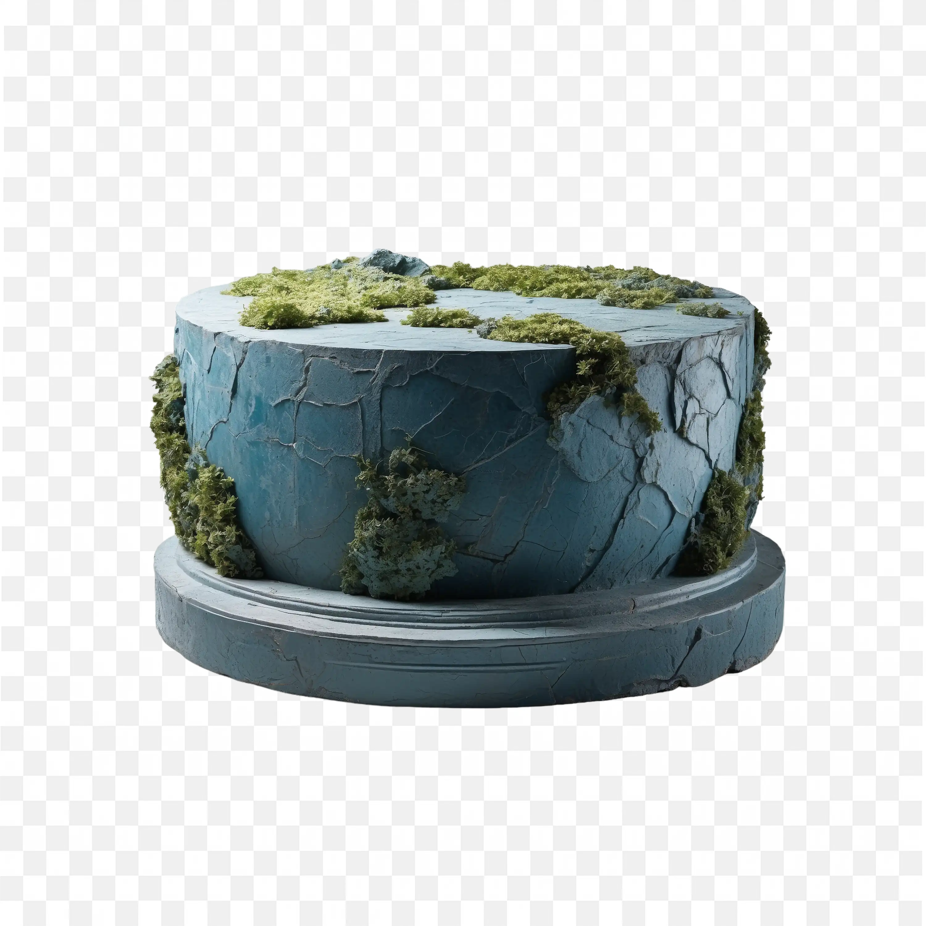 Cracked Stone Platform with Moss Clip Art PNG Download