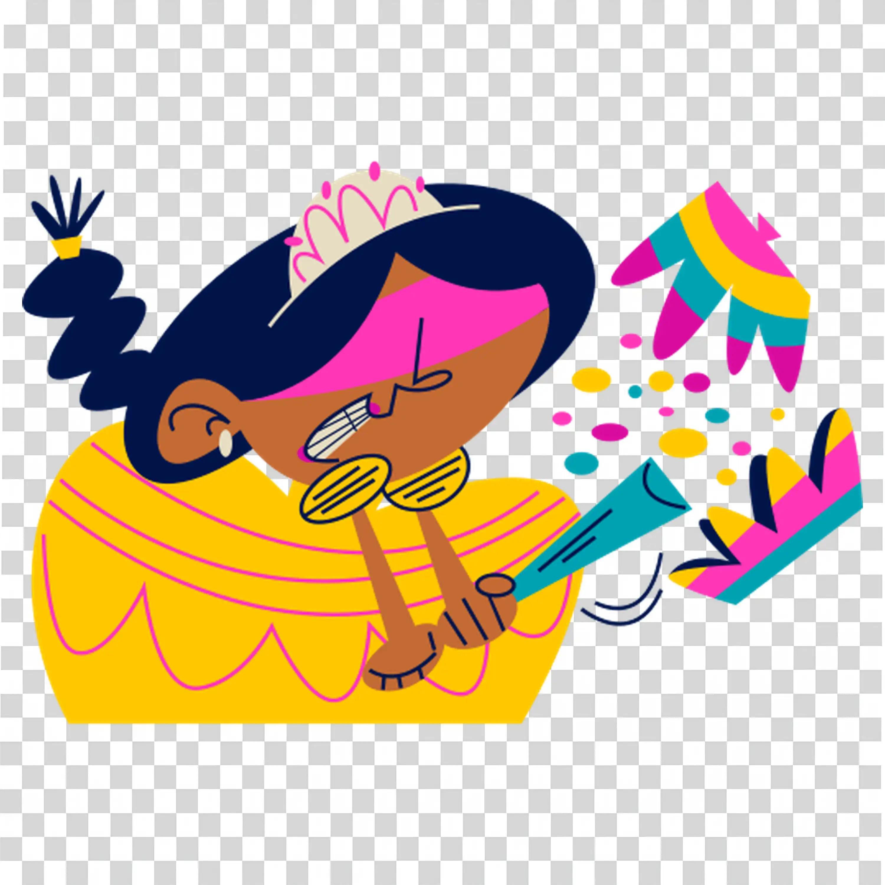 Creative girl painting a vibrant and joyful artwork