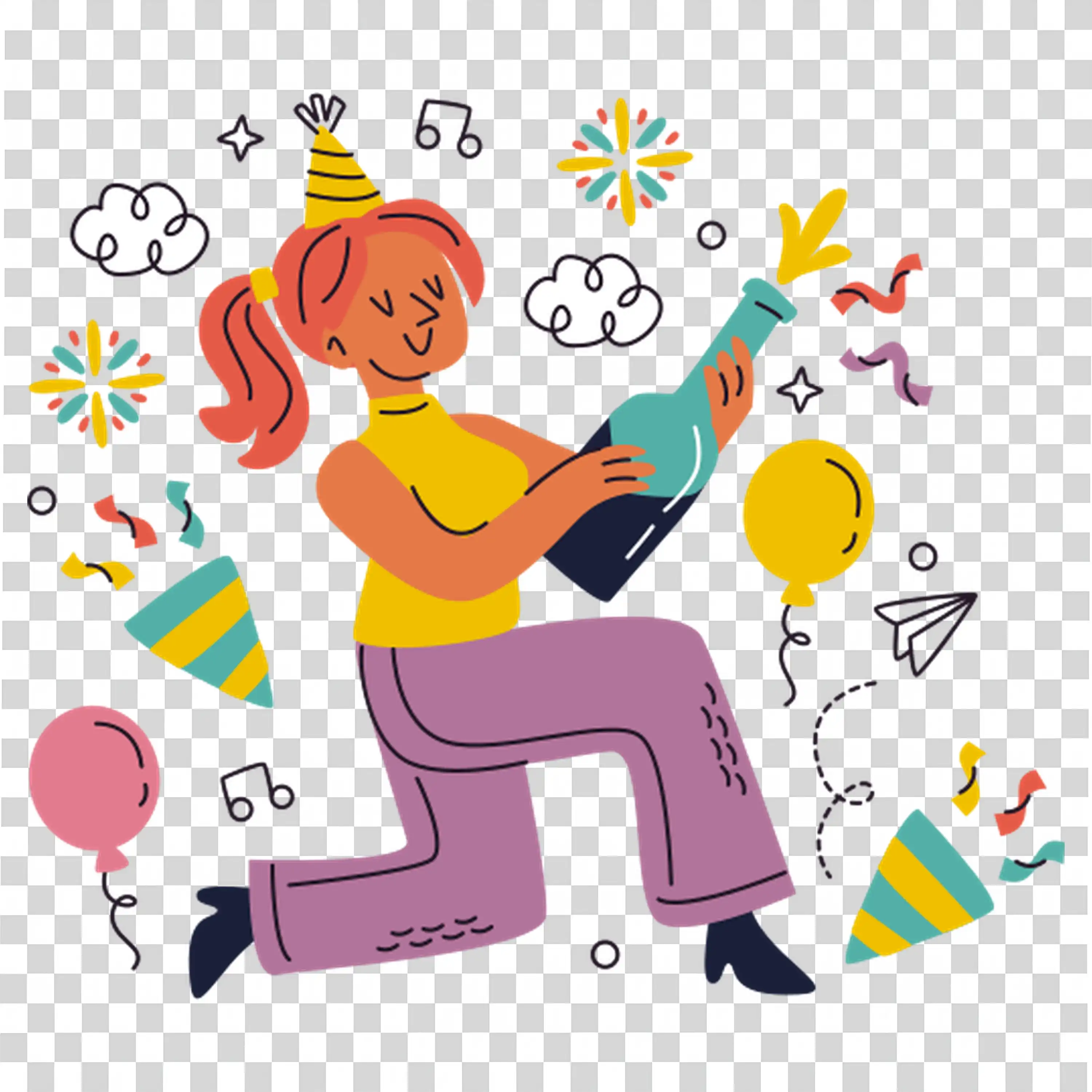 Creative Person Enjoying Colorful Activities PNG image