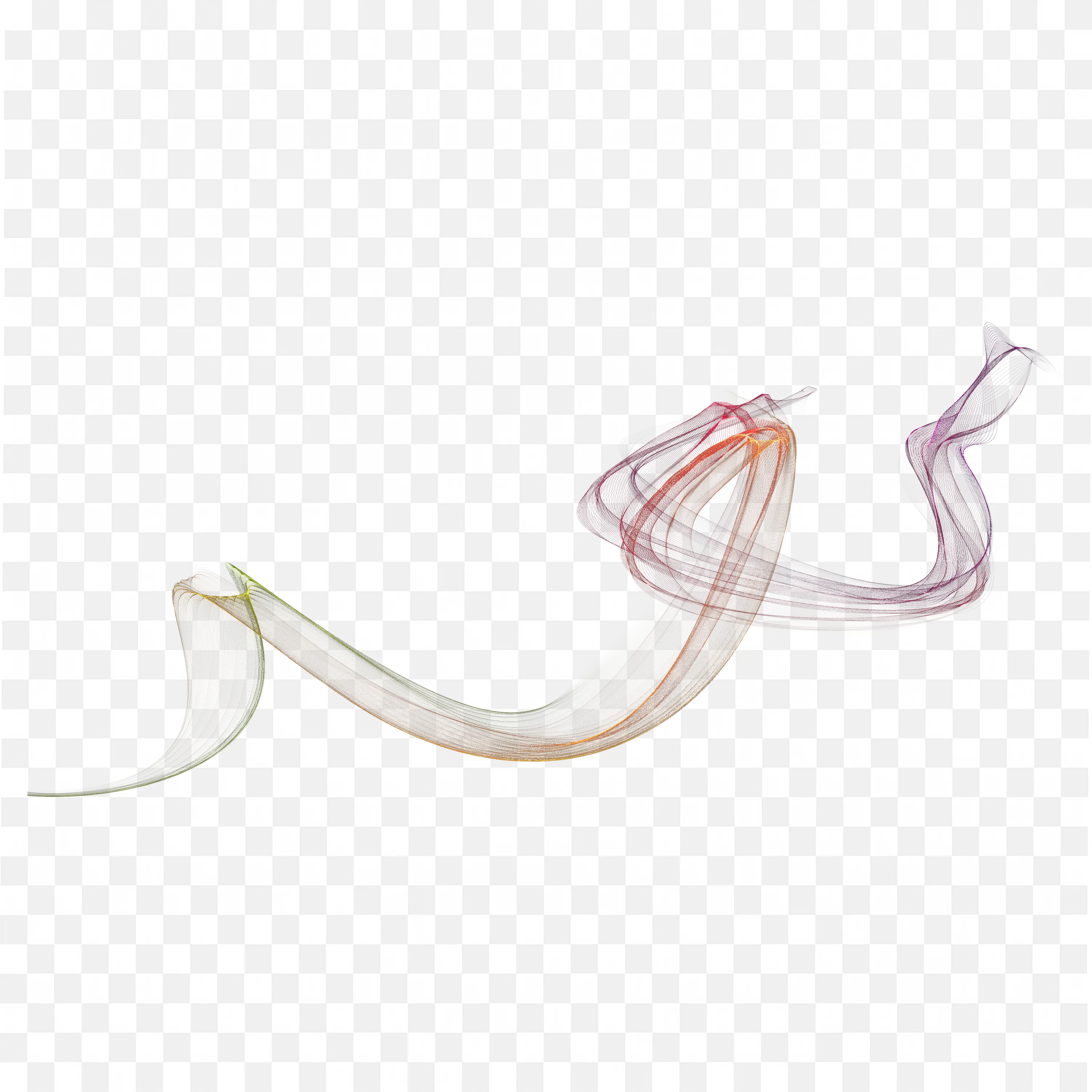 Curved Colourful Wave Art with Soft Transparent Texture