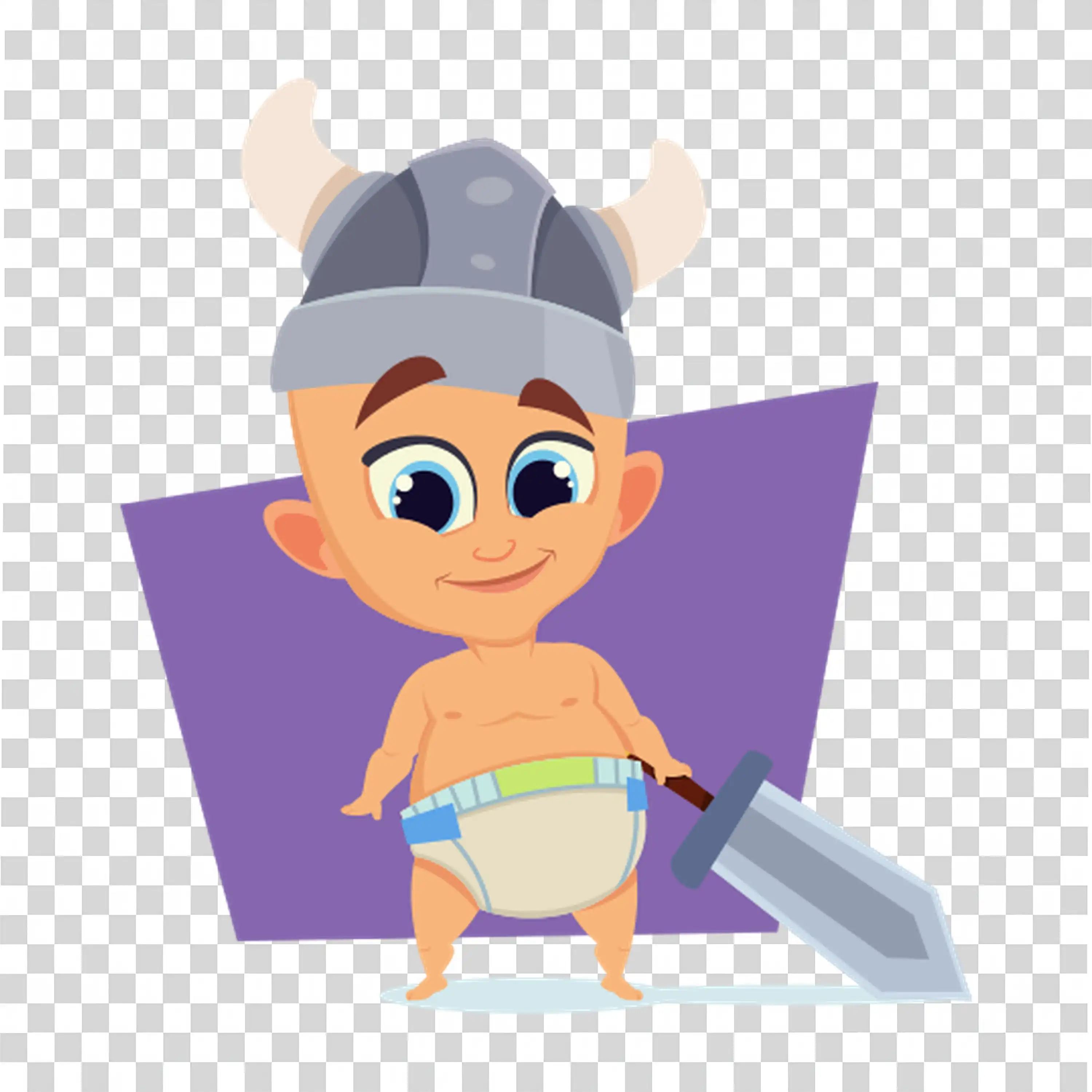 Cute and sporty character lifting weights with confidence