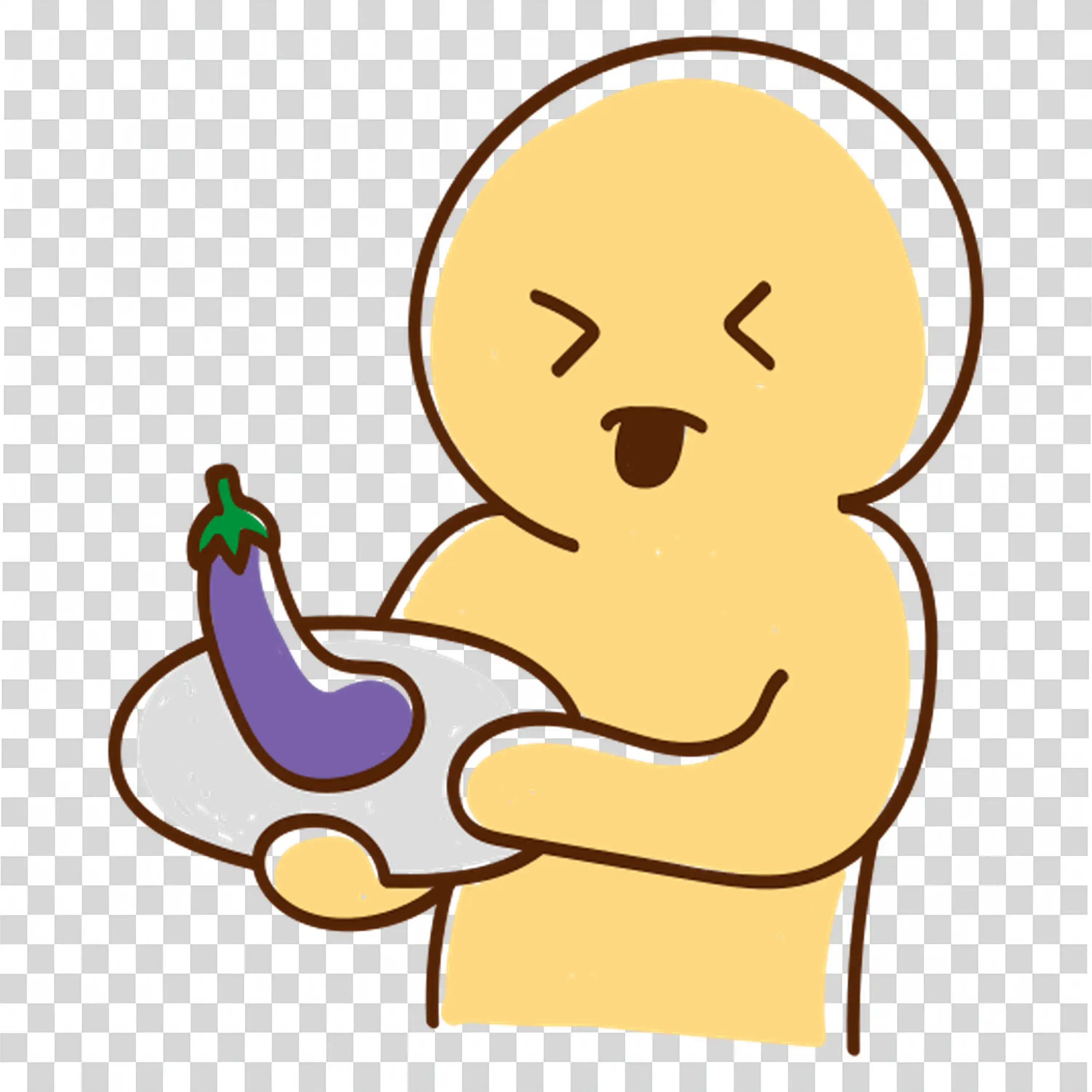 Cute Animal Holding a Bowl with Long Tail free PNG image