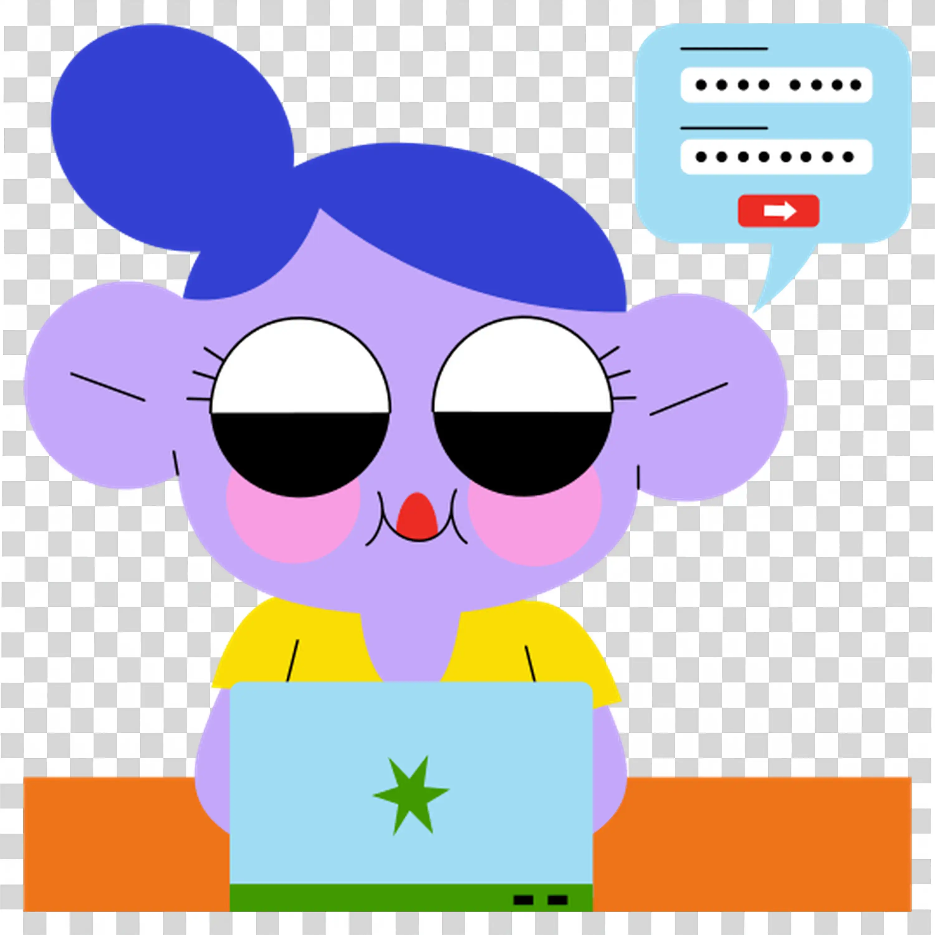 Cute Cartoon Character Relaxing With Sunglasses free PNG