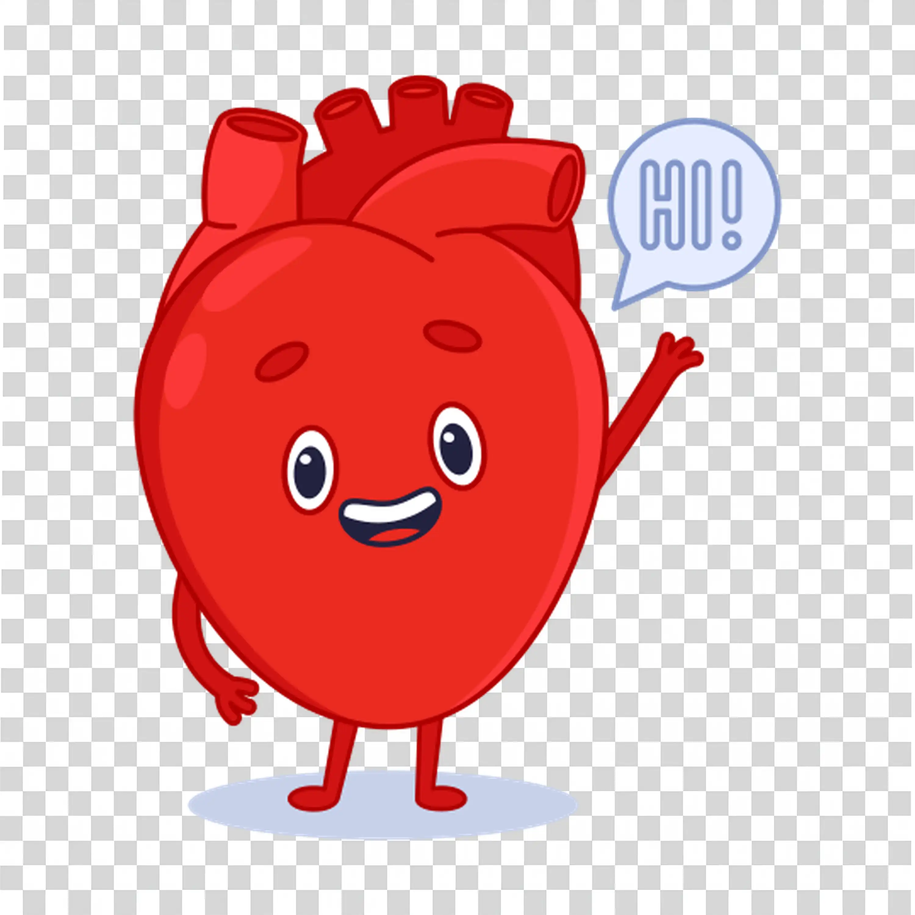 Cute Heart Character Waving to Promote Healthy Living