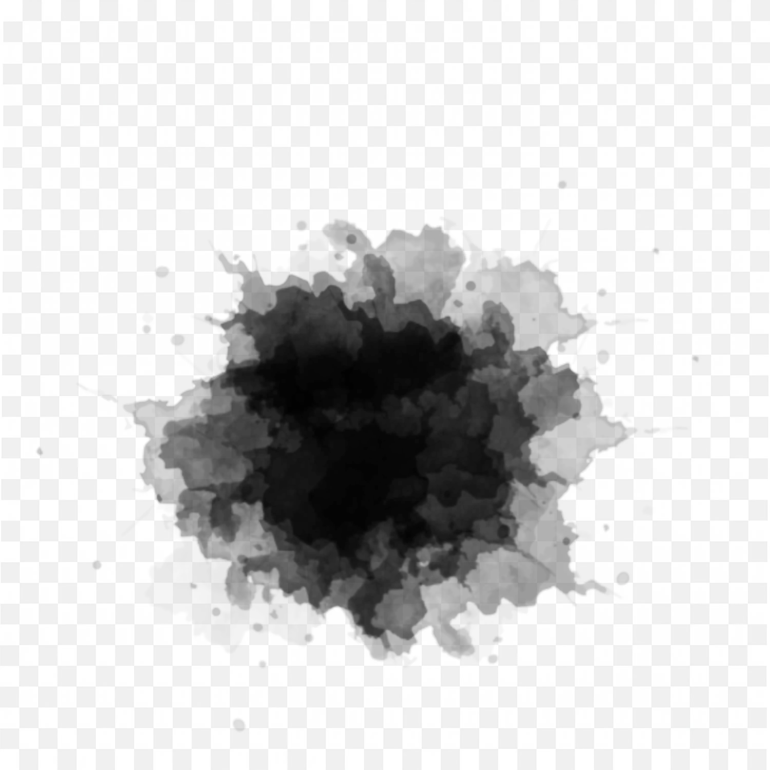 Dark Black Ink Splash in White Background PNG Image