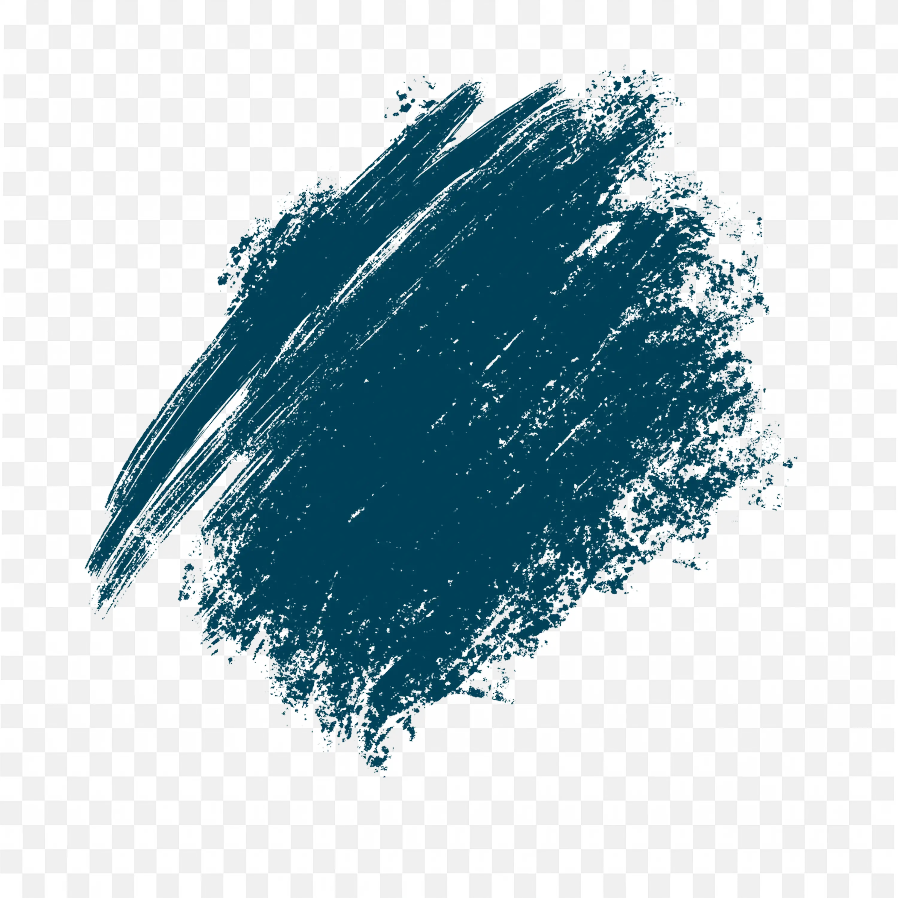 Dark Blue Brush Stroke with Artistic Rough Finish PNG Image