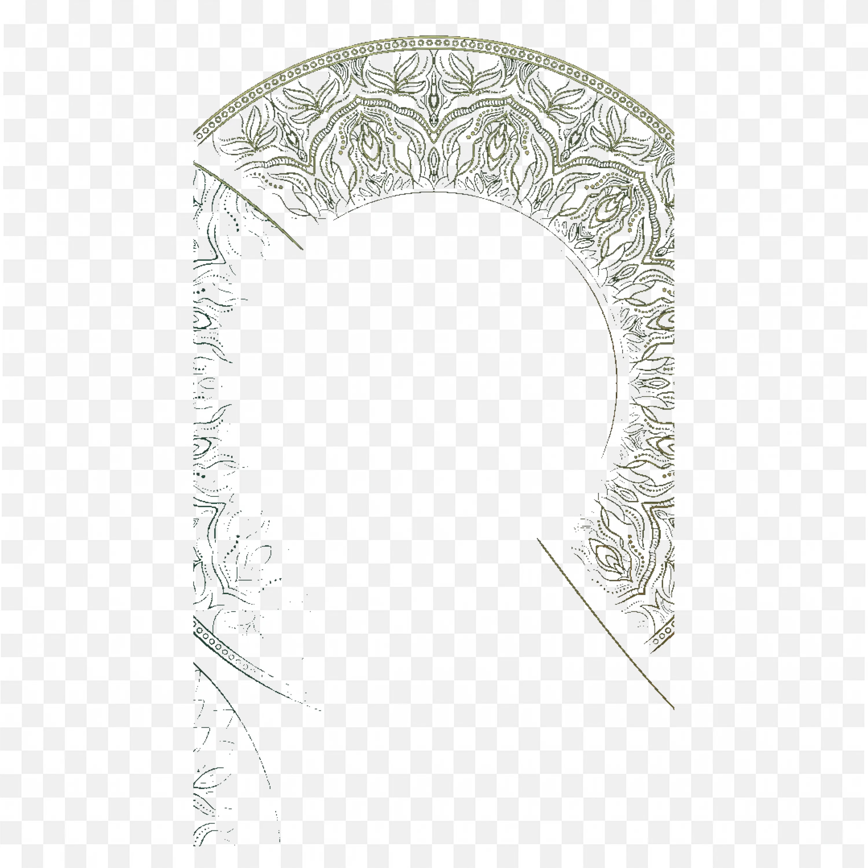 Dark Green Decorative Background with Round Space Free PNG