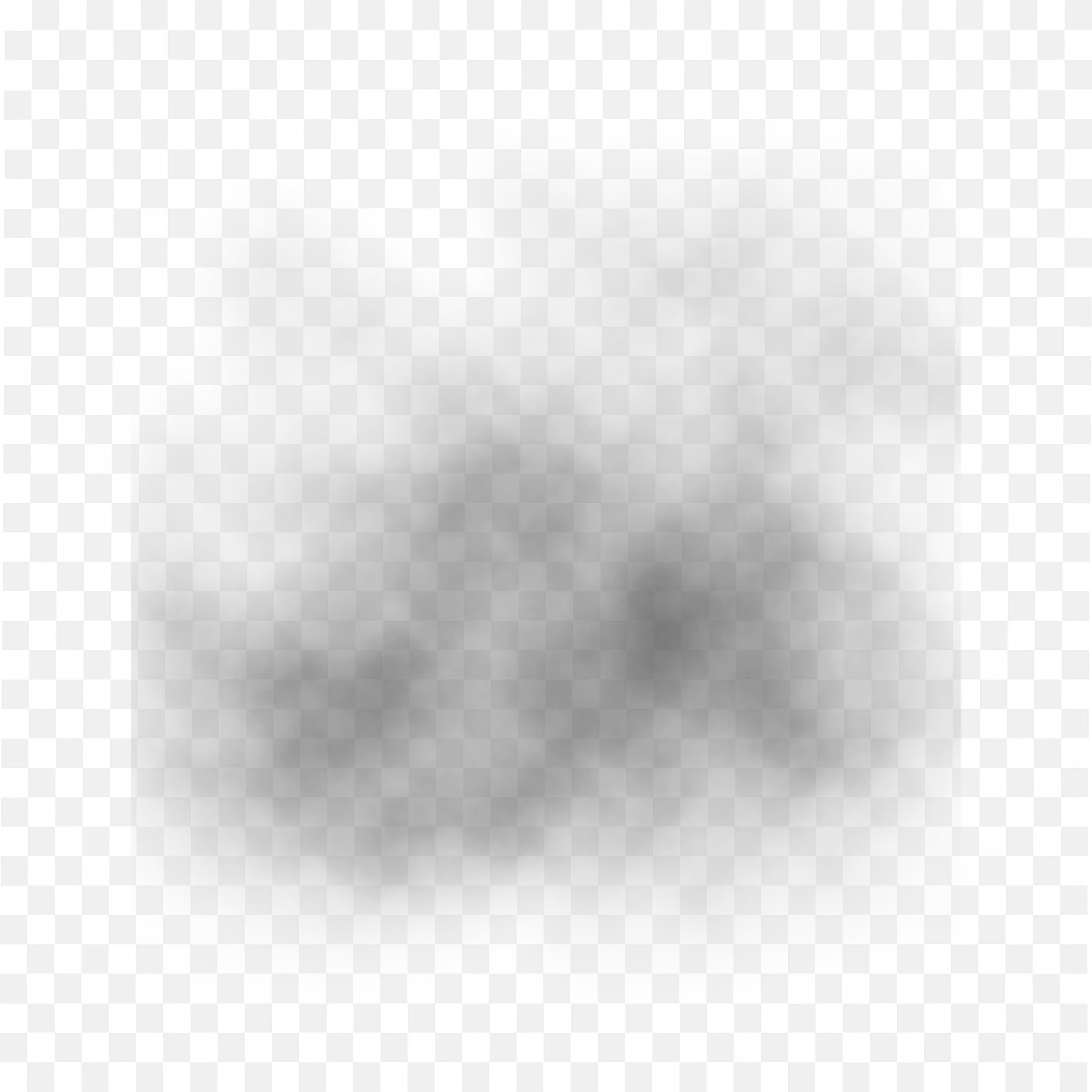 Dense Gray Smoke Cloud on White Background Free PNG Image