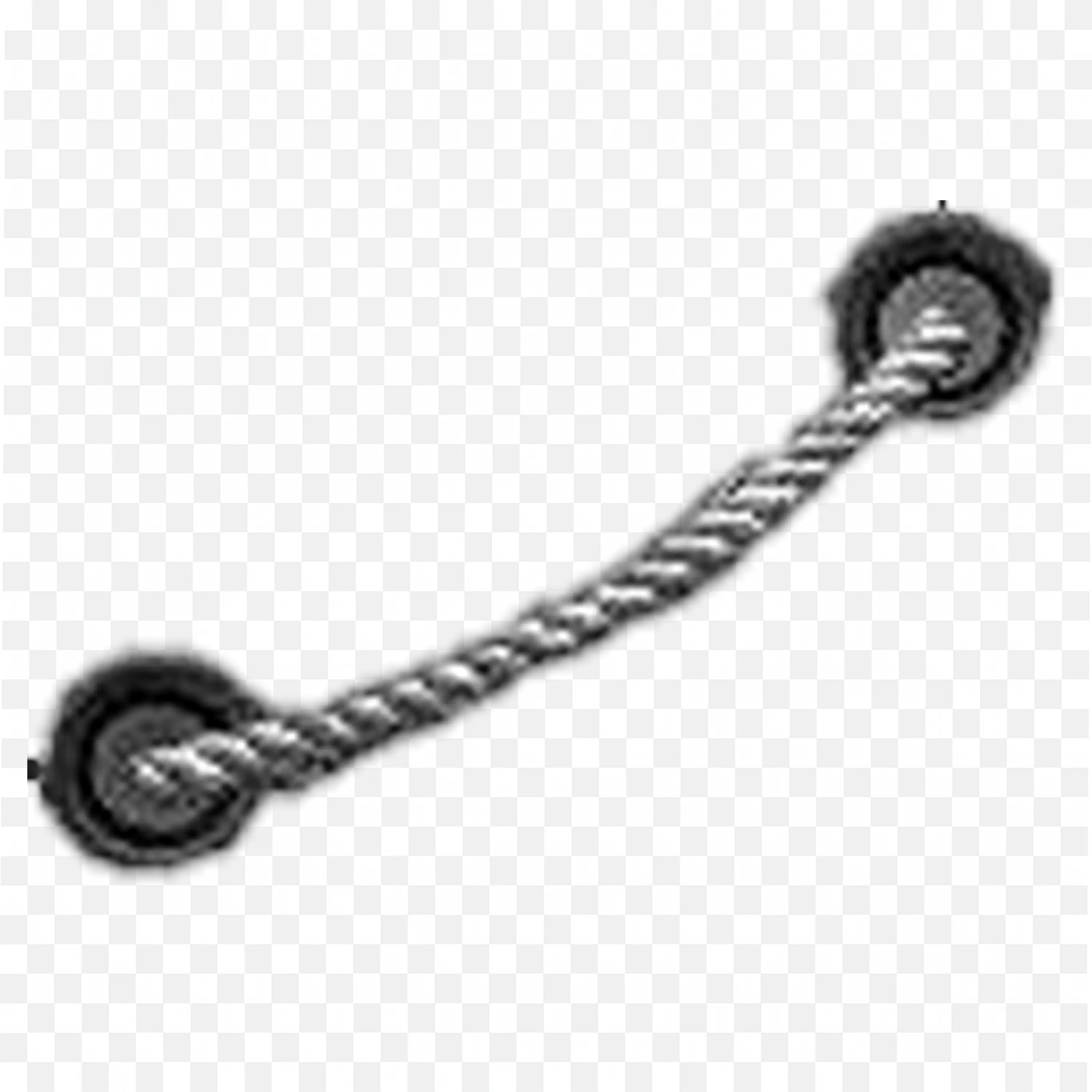 Detailed Visual of a Short Rope with Metal Ends Free PNG