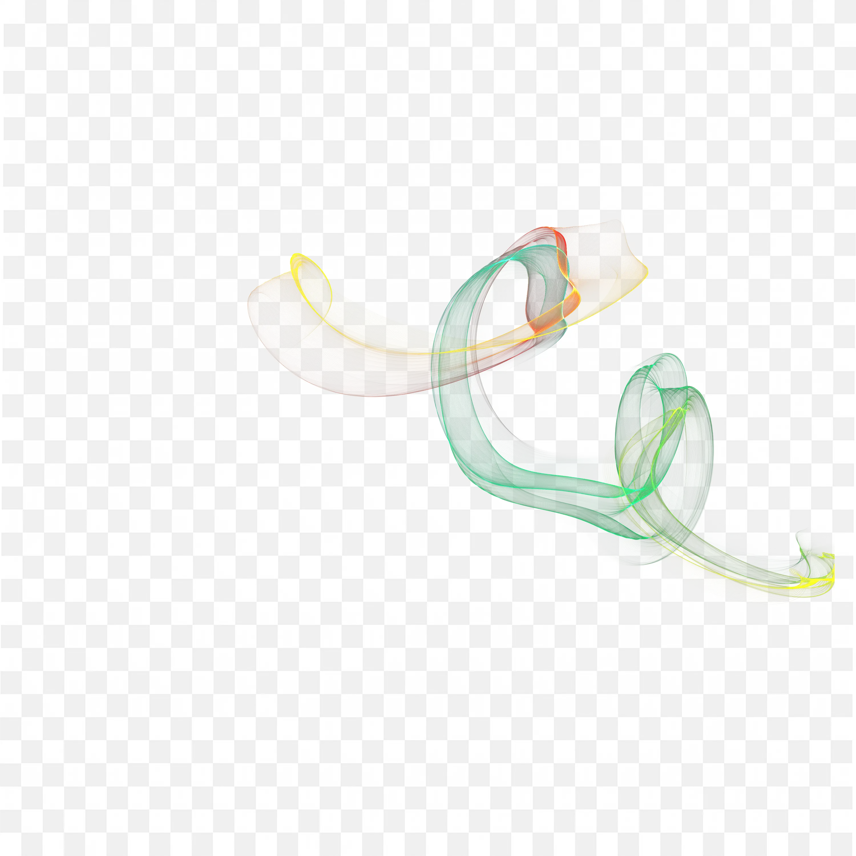 Dynamic Flowing of Colour Ribbon Curl in Soft Motion Lines