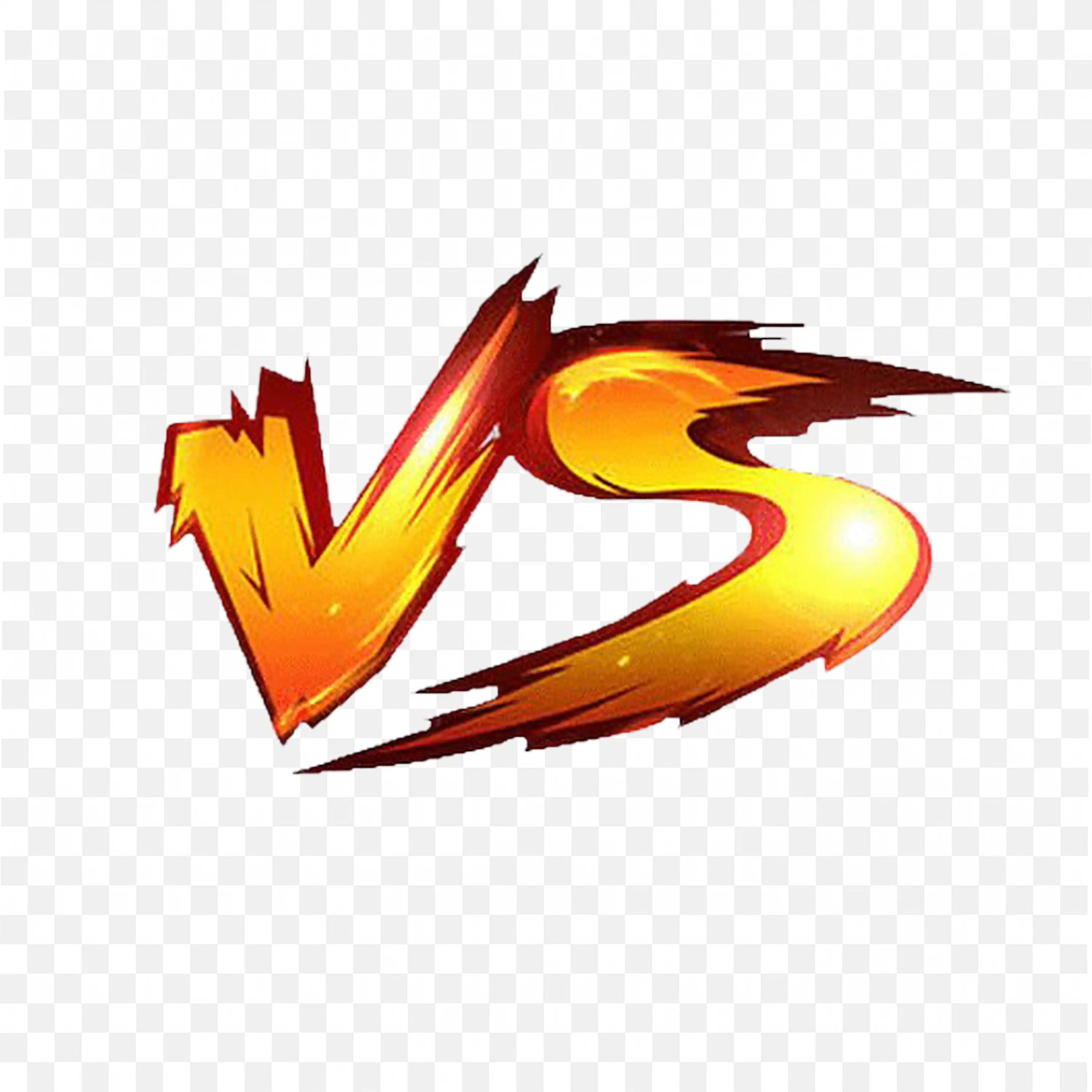 Dynamic Vs Logo with Flames for Battle Clip Art PNG Image