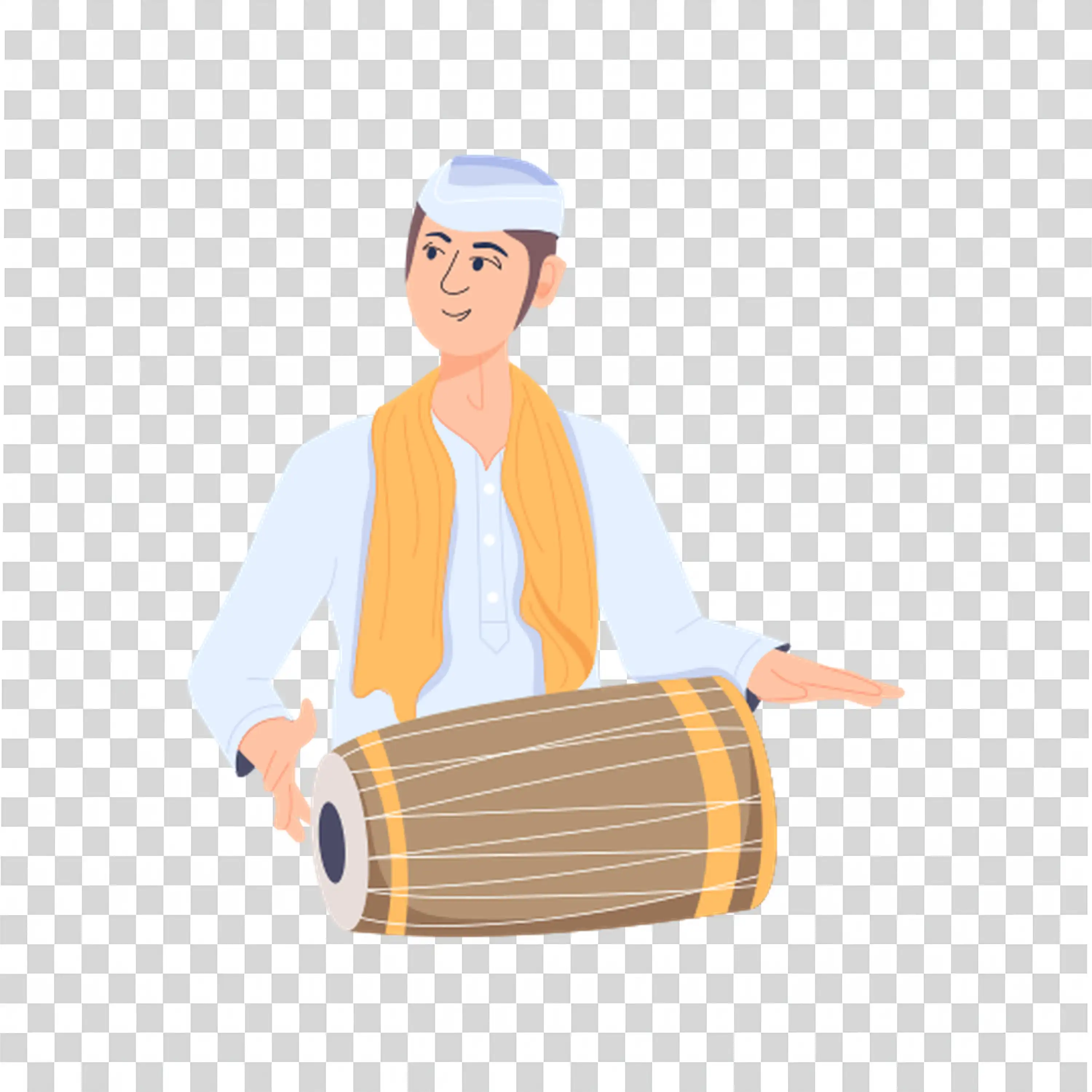 Elderly Man Holding Tray and Wearing Traditional Robes
