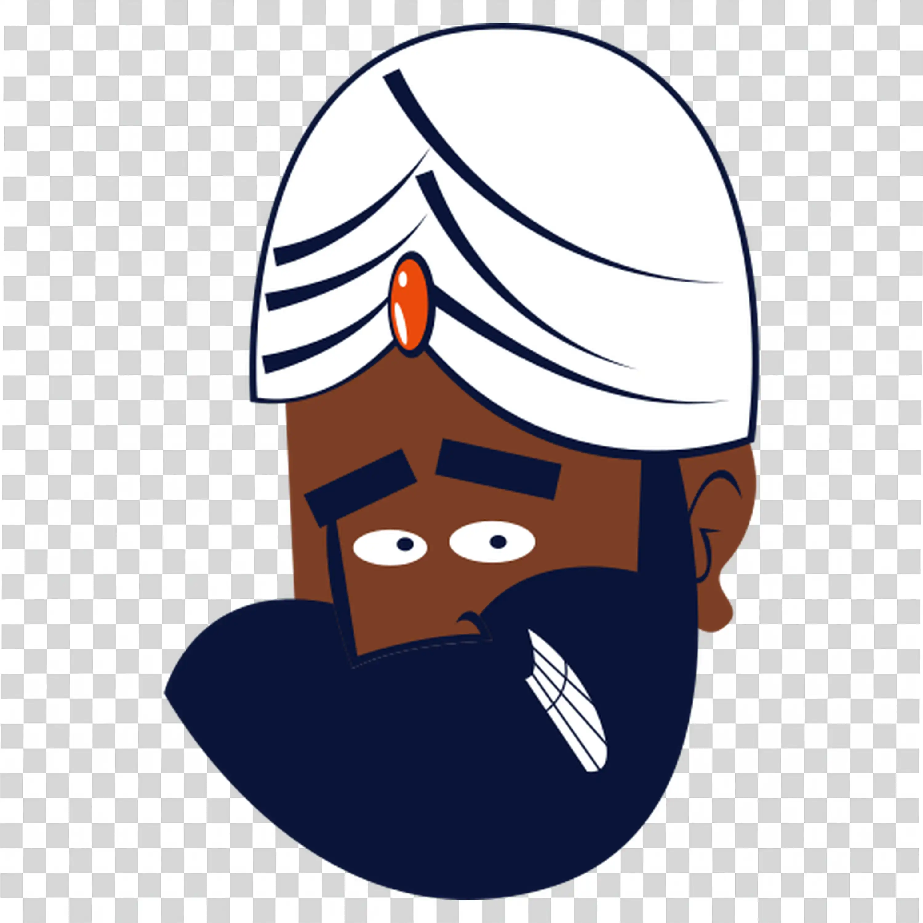 Elderly Man Wearing Turban with Calm and Wise Look