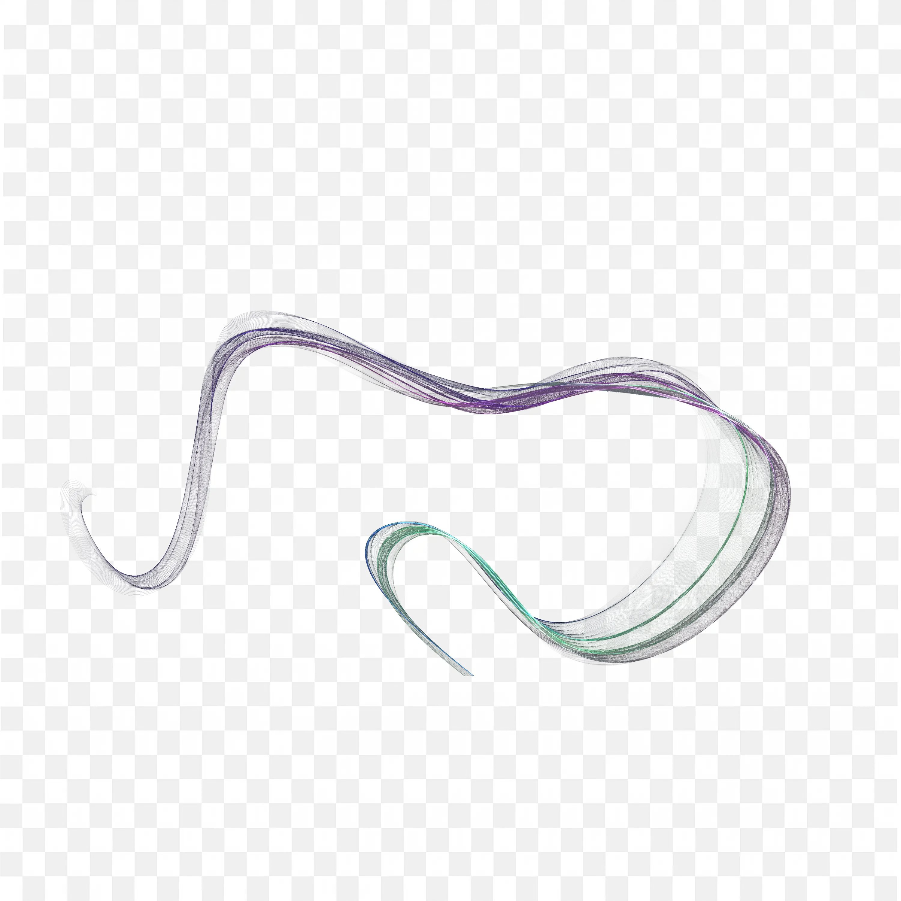 Elegant Purple Blue and Green Swirling Ribbons Clip Art