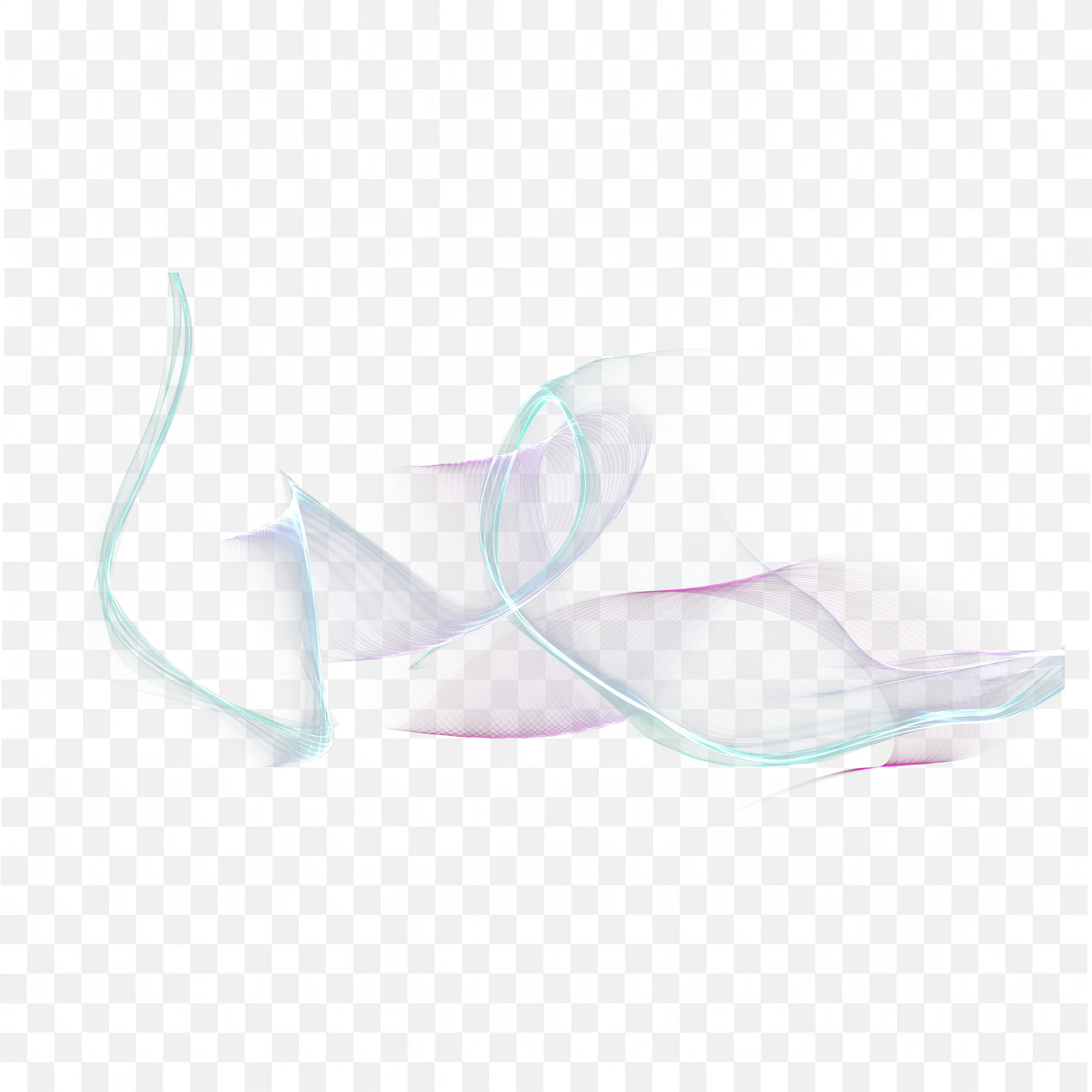 Elegant Swirling Pastel Light Ribbons Flowing Clip Art PNG