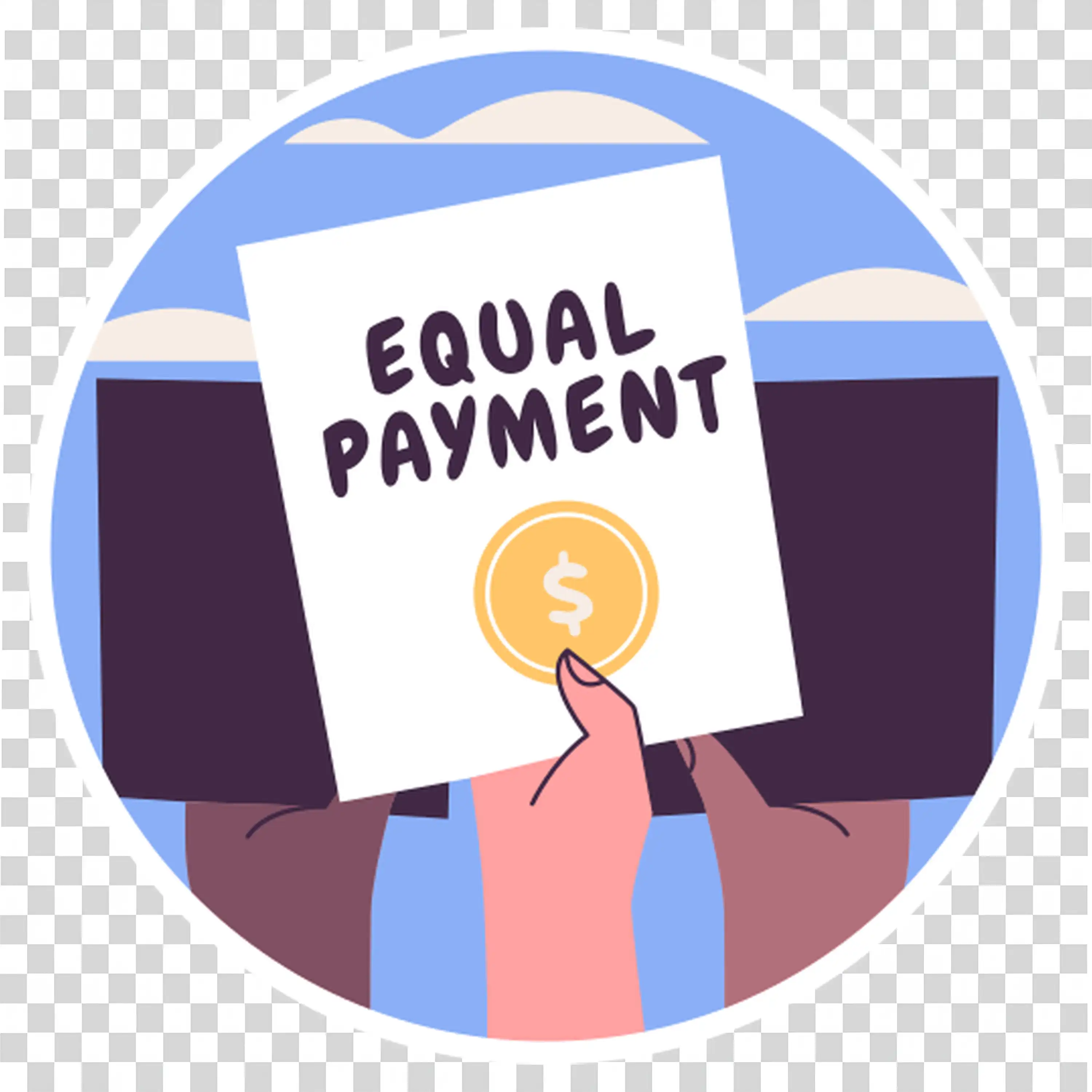 Equal Payment Concept in Workplace free HD PNG image