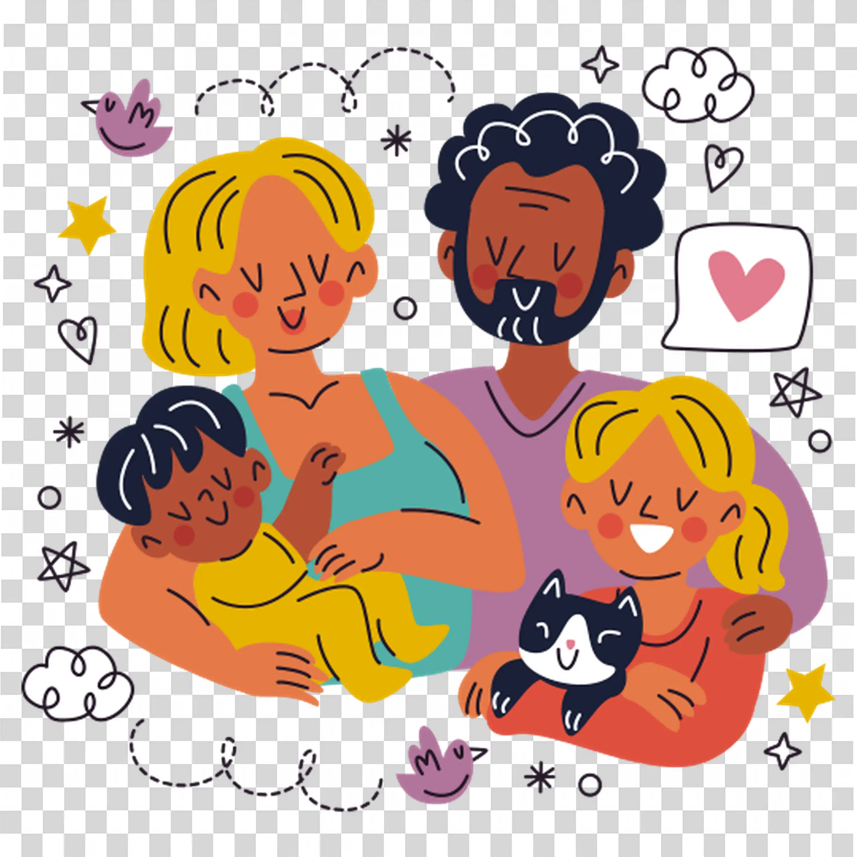 Family enjoying time together with love and laughter