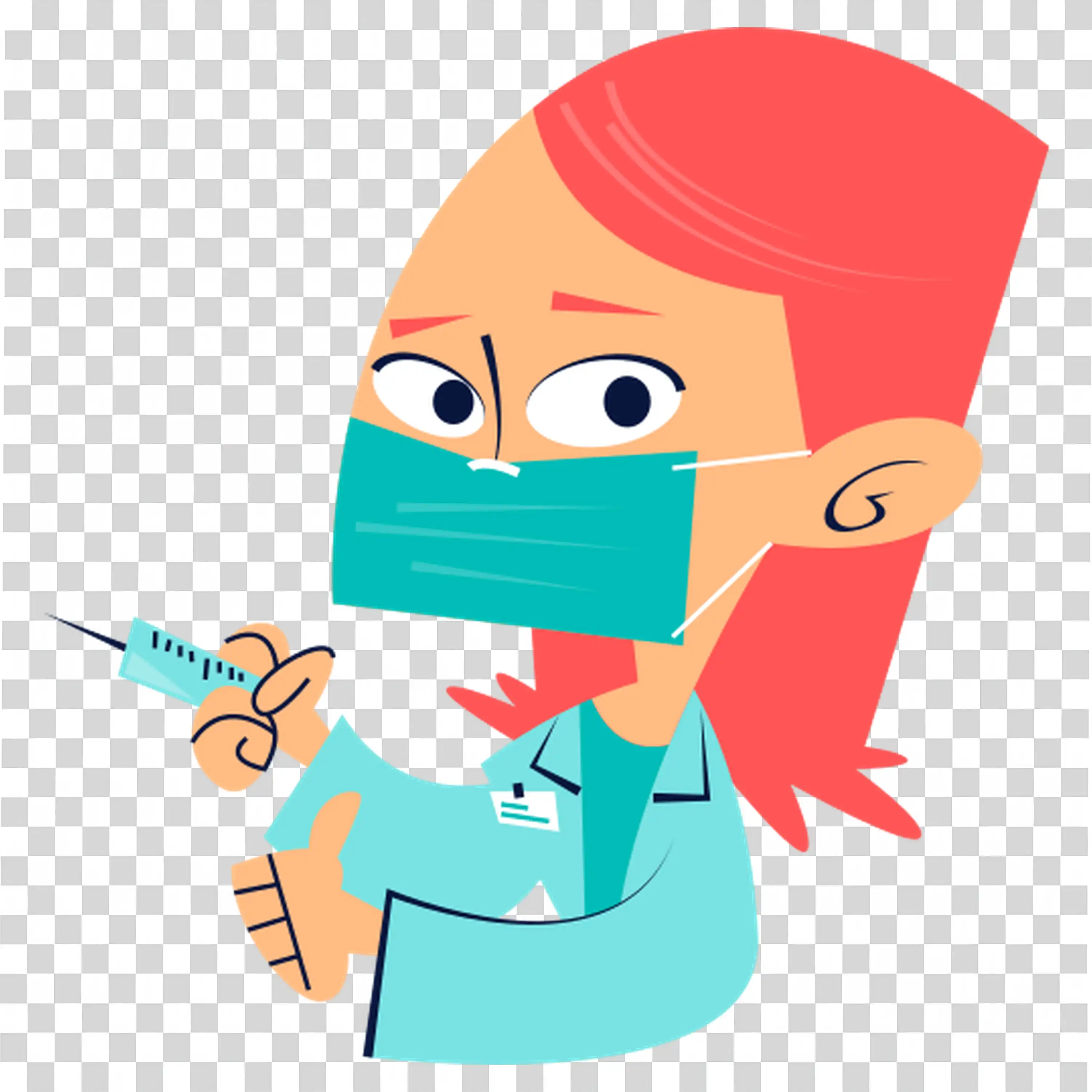 Female Scientist or Doctor Holding a Syringe and Mask