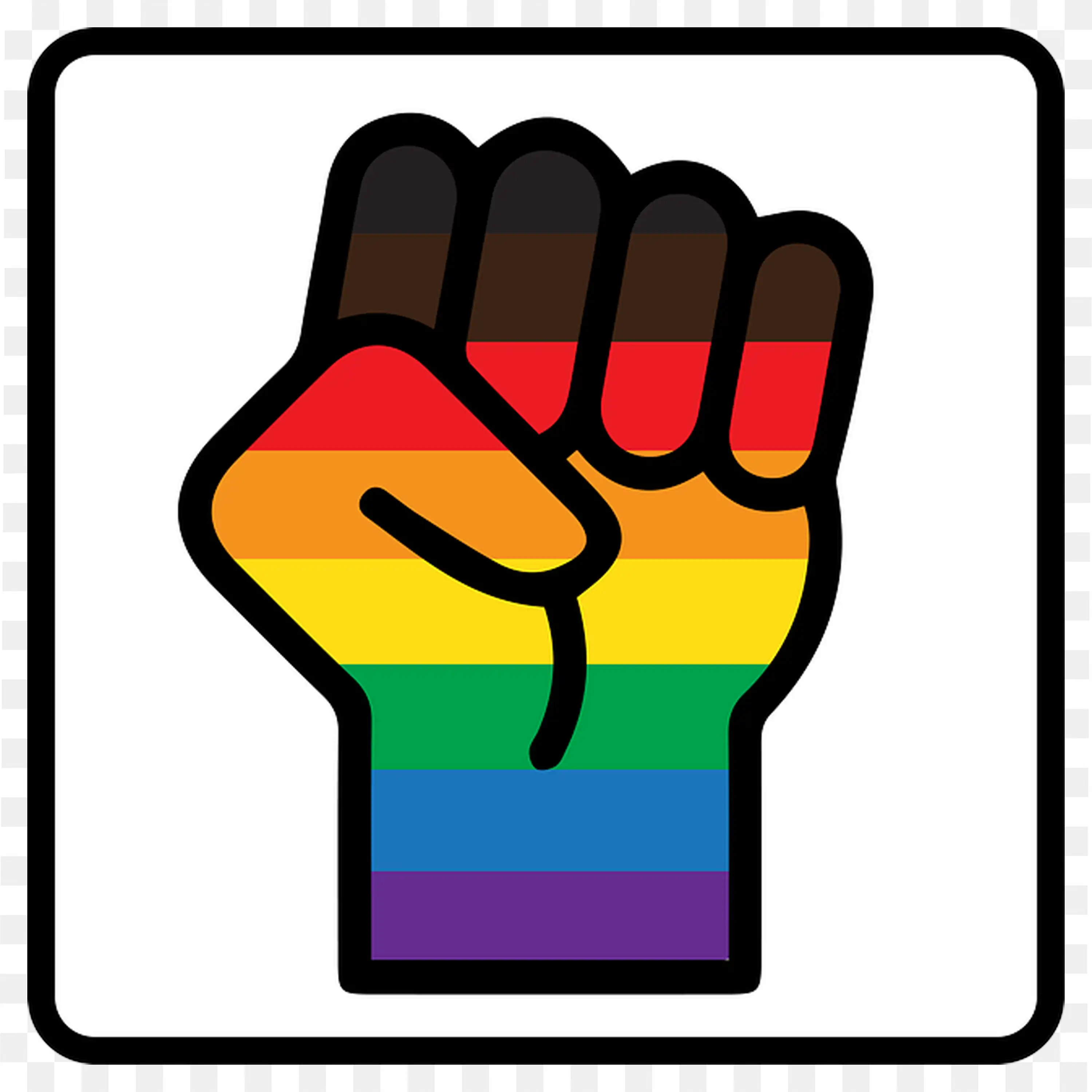 Fist Symbol with Rainbow Colours Representing Pride and Unity
