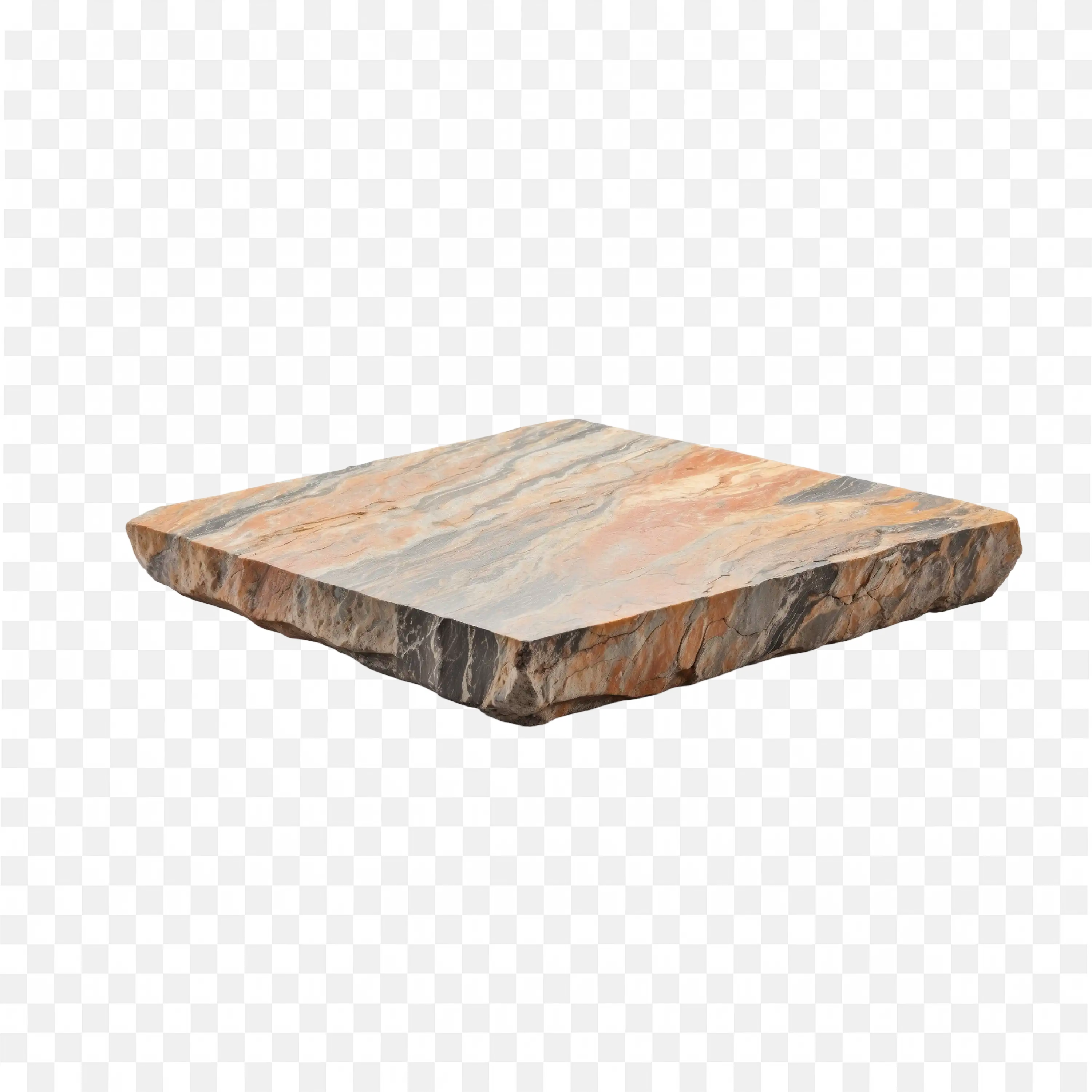 Flat Piece of Rough Natural Stone Slab Free PNG Download