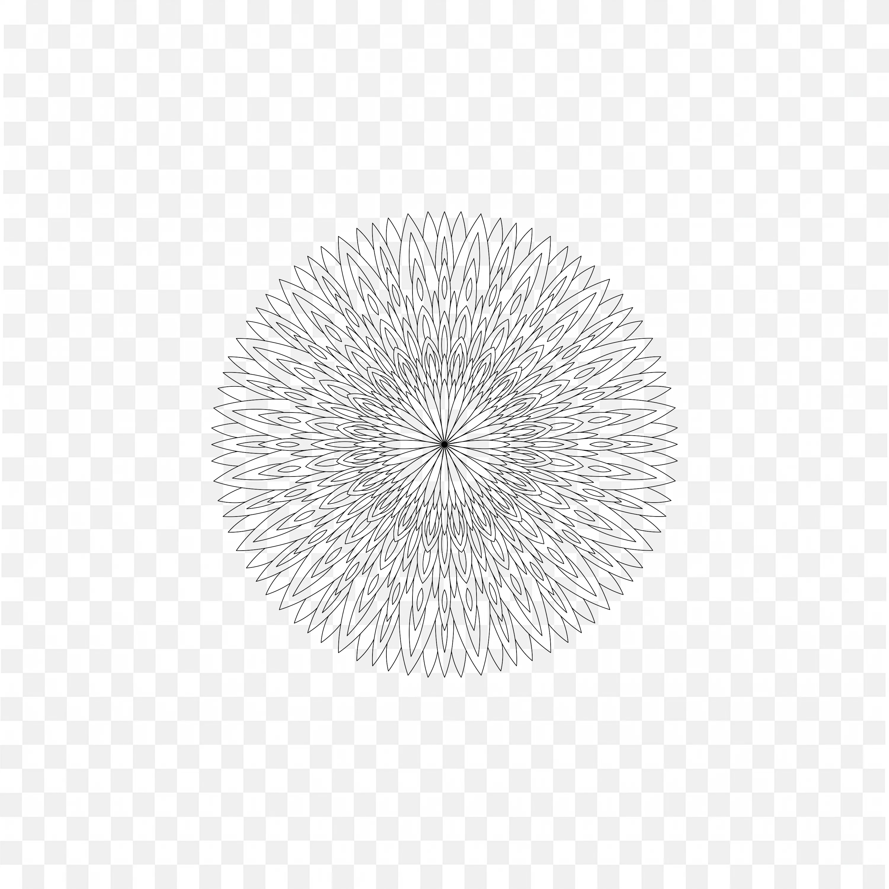 Floral Mandala Art with Clean Symmetrical Lines Clip Art
