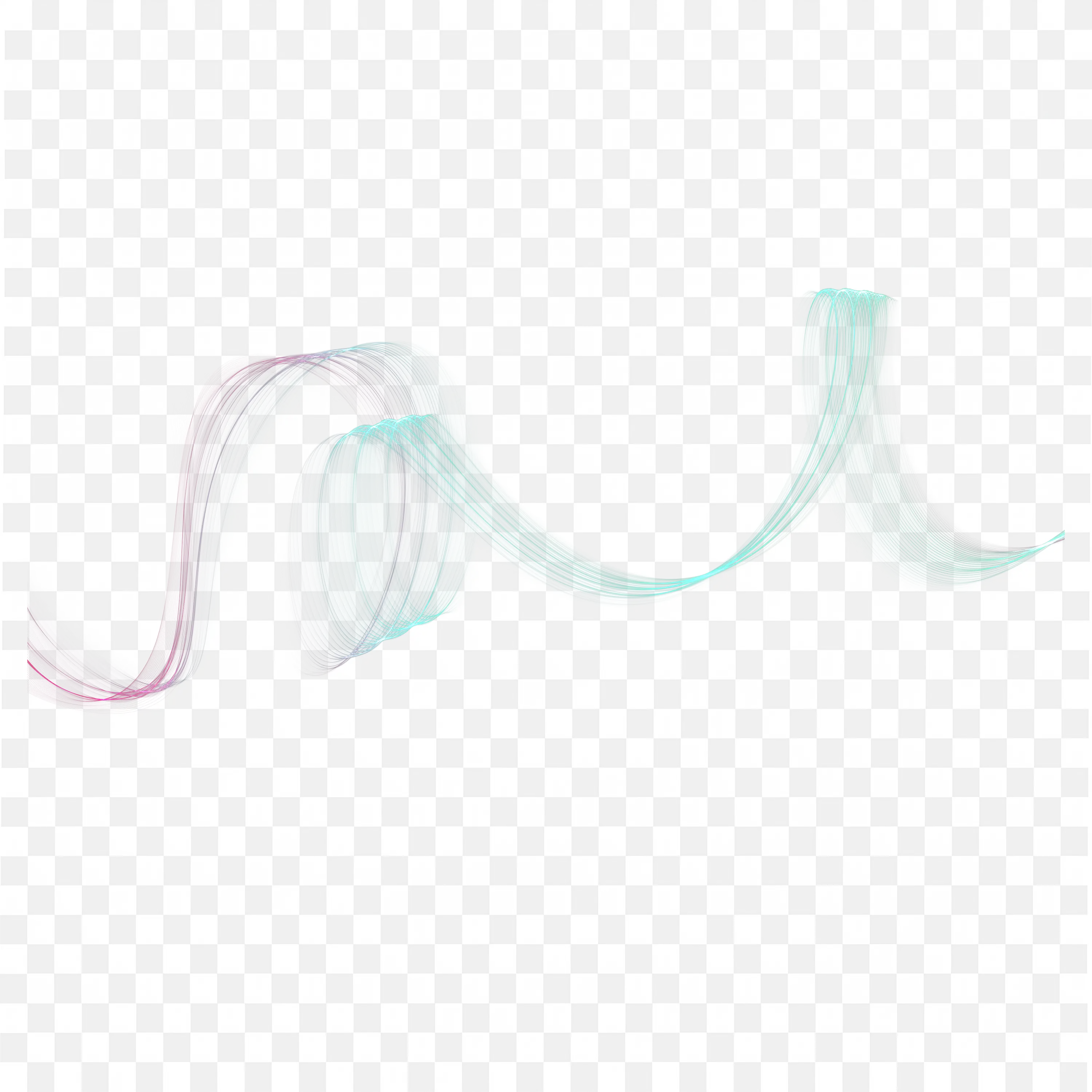 Flowing Abstract Smoke Lines in Green Purple Shades PNG