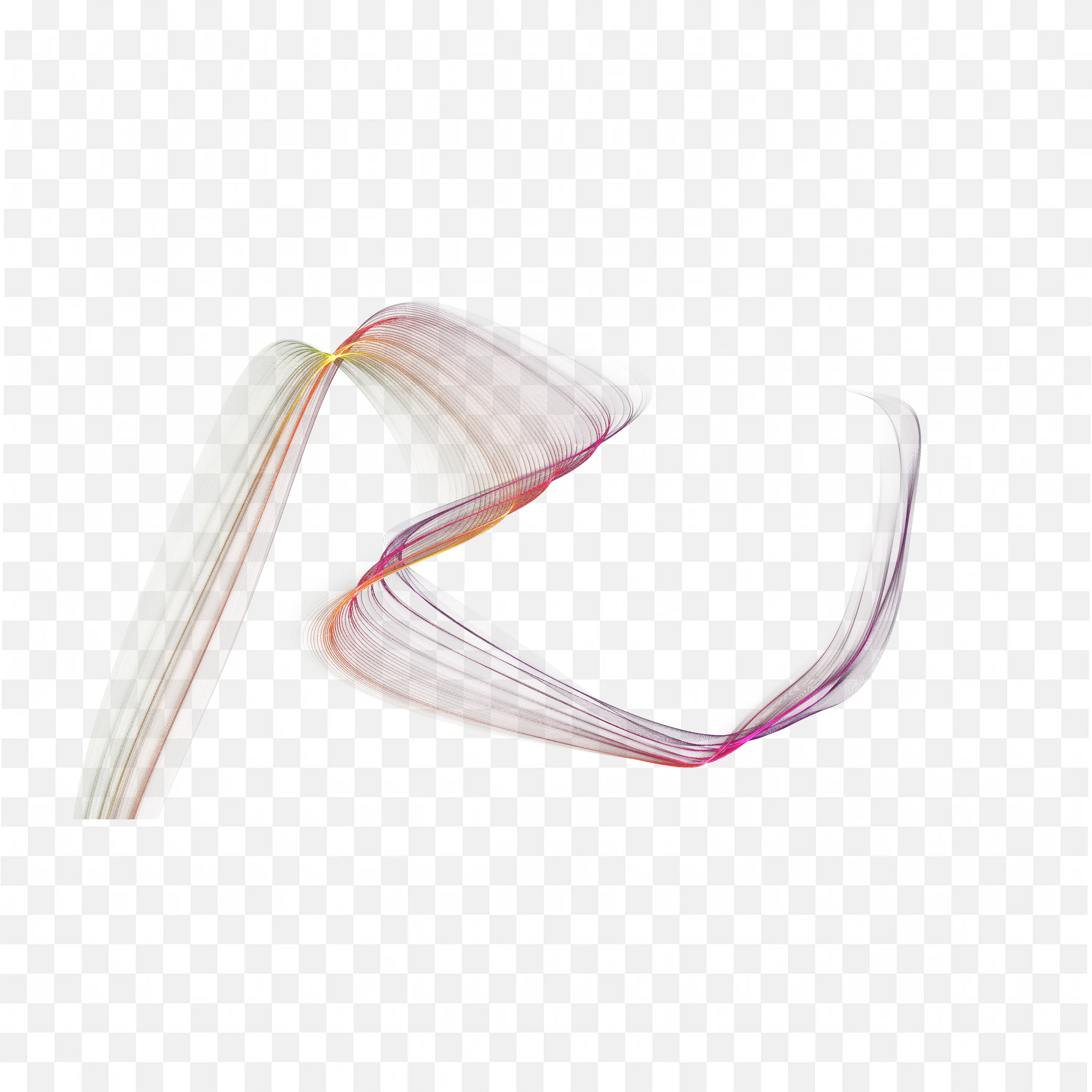 Flowing Red and Gold Ribbon Stroke Artwork Free PNG