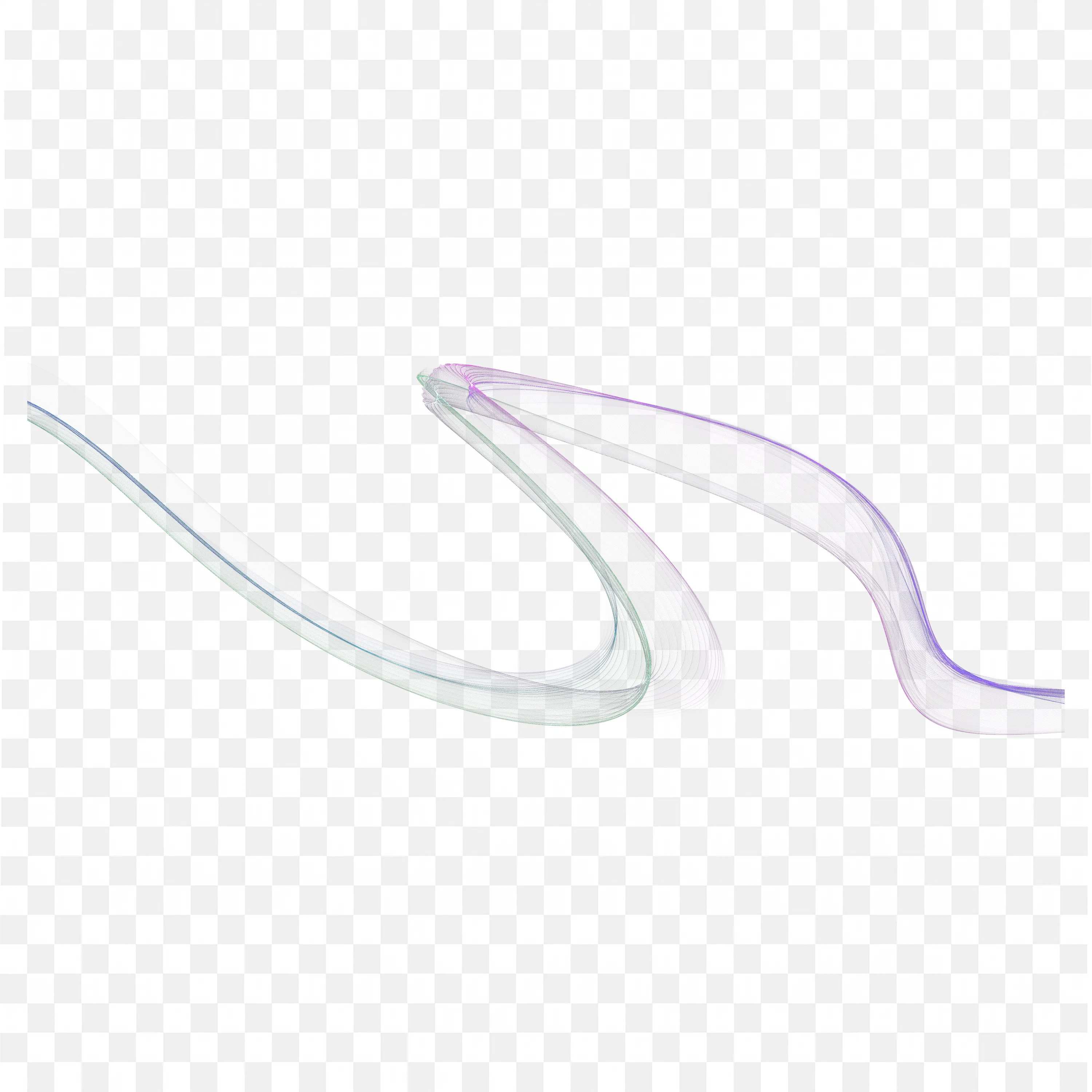 Flowing Wave in Teal and Violet Transparent Ribbon Clip Art