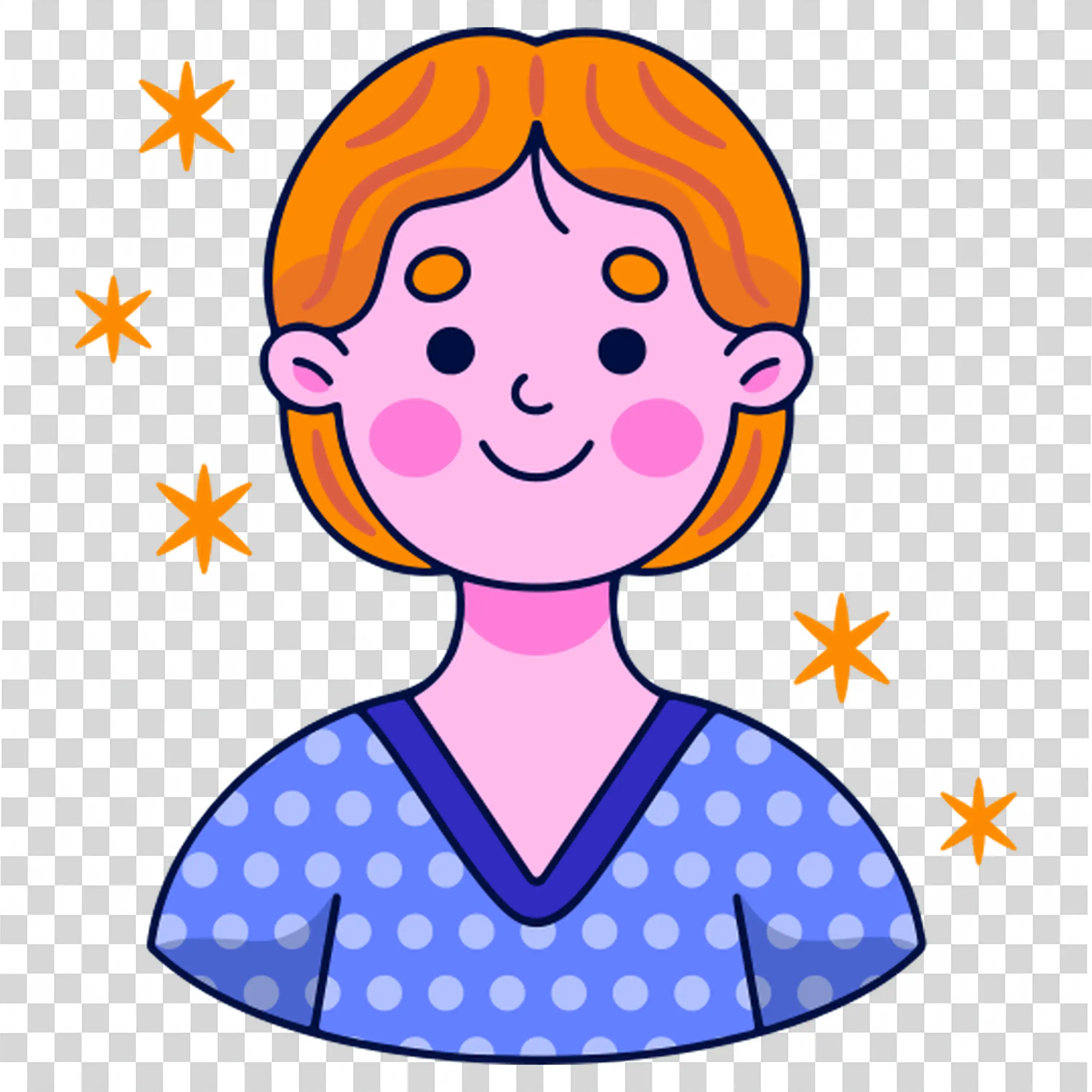 Friendly woman with striped shirt smiling confidently