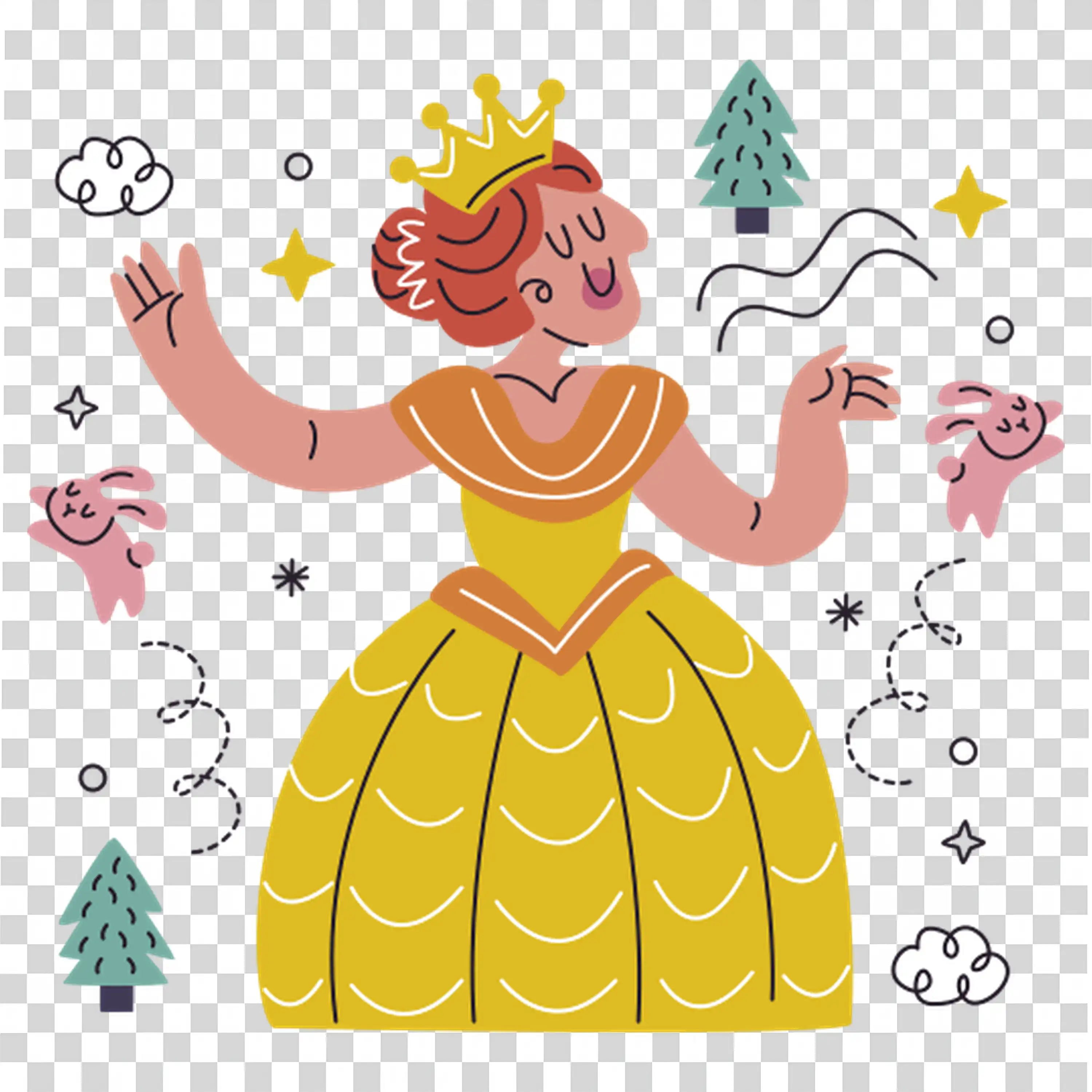 Funloving character with a cute animated expression