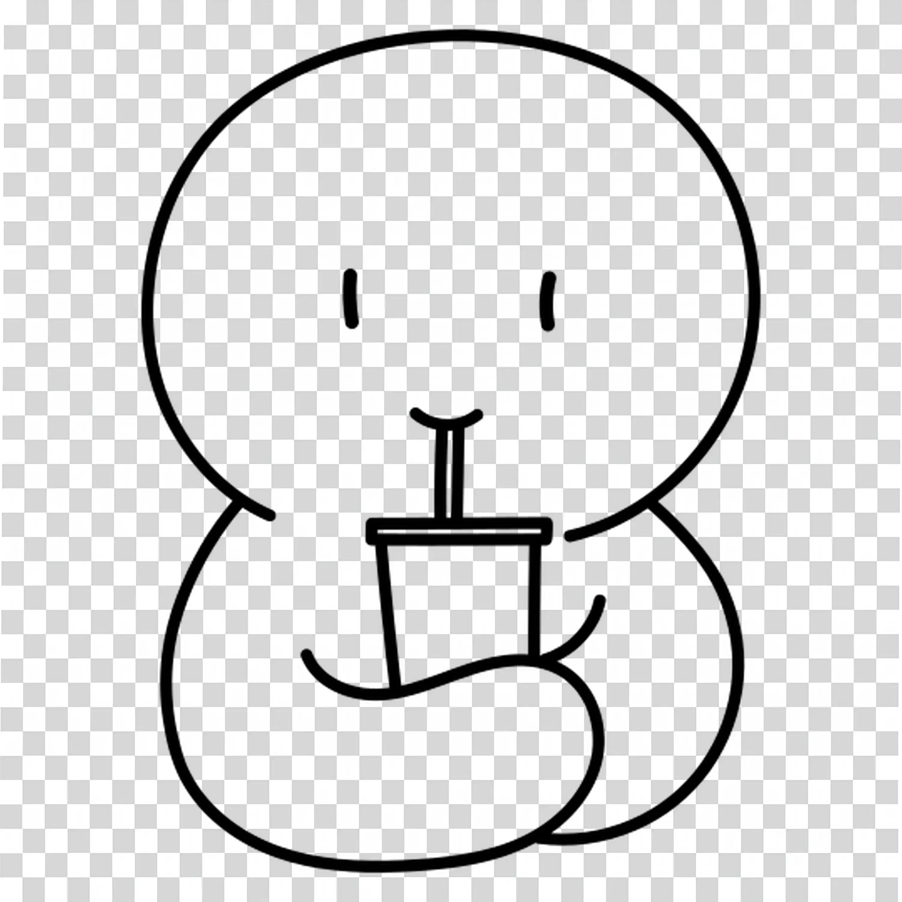 Funny cartoon face with big eyes and simple expression