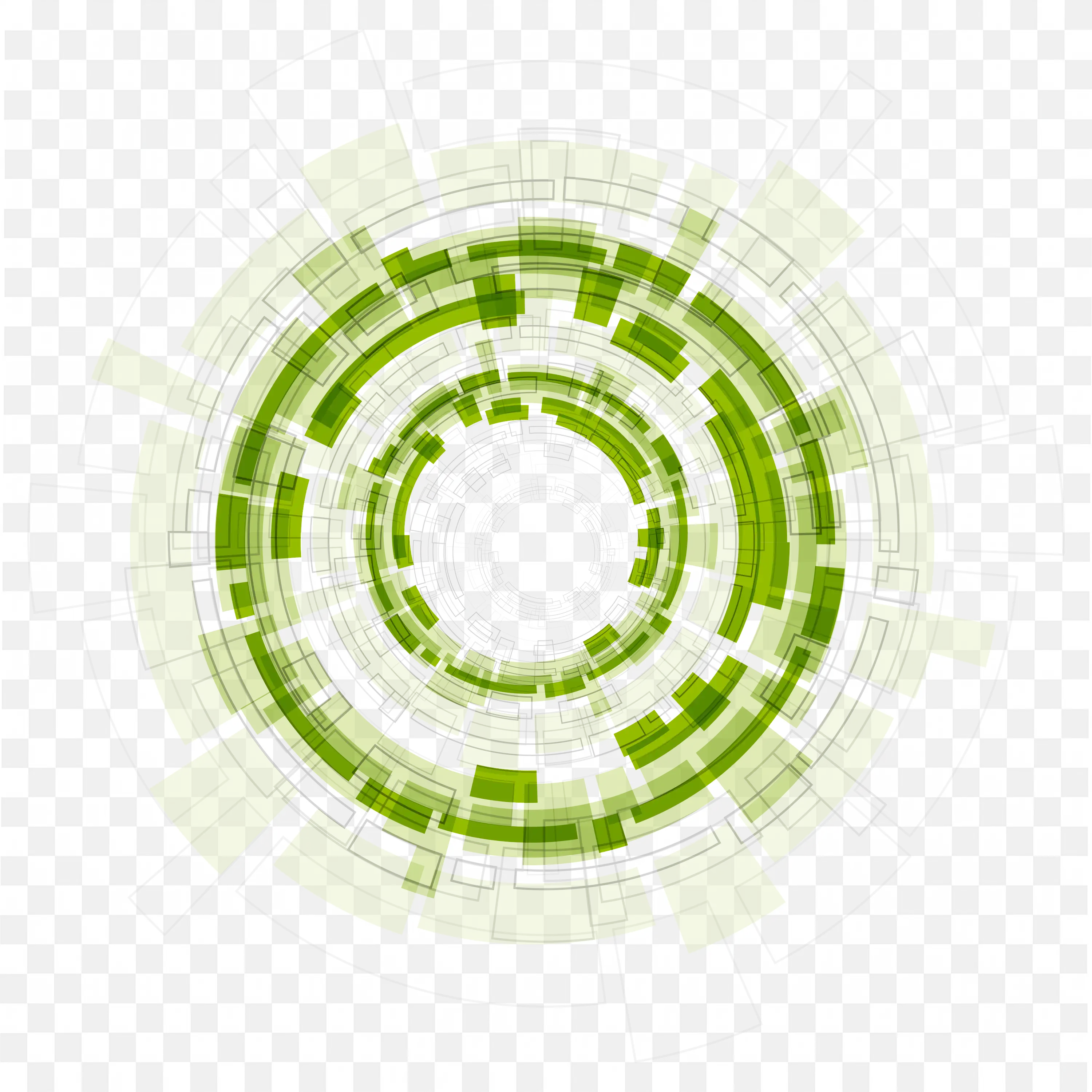 Futuristic Green Digital Circular with Tech Elements