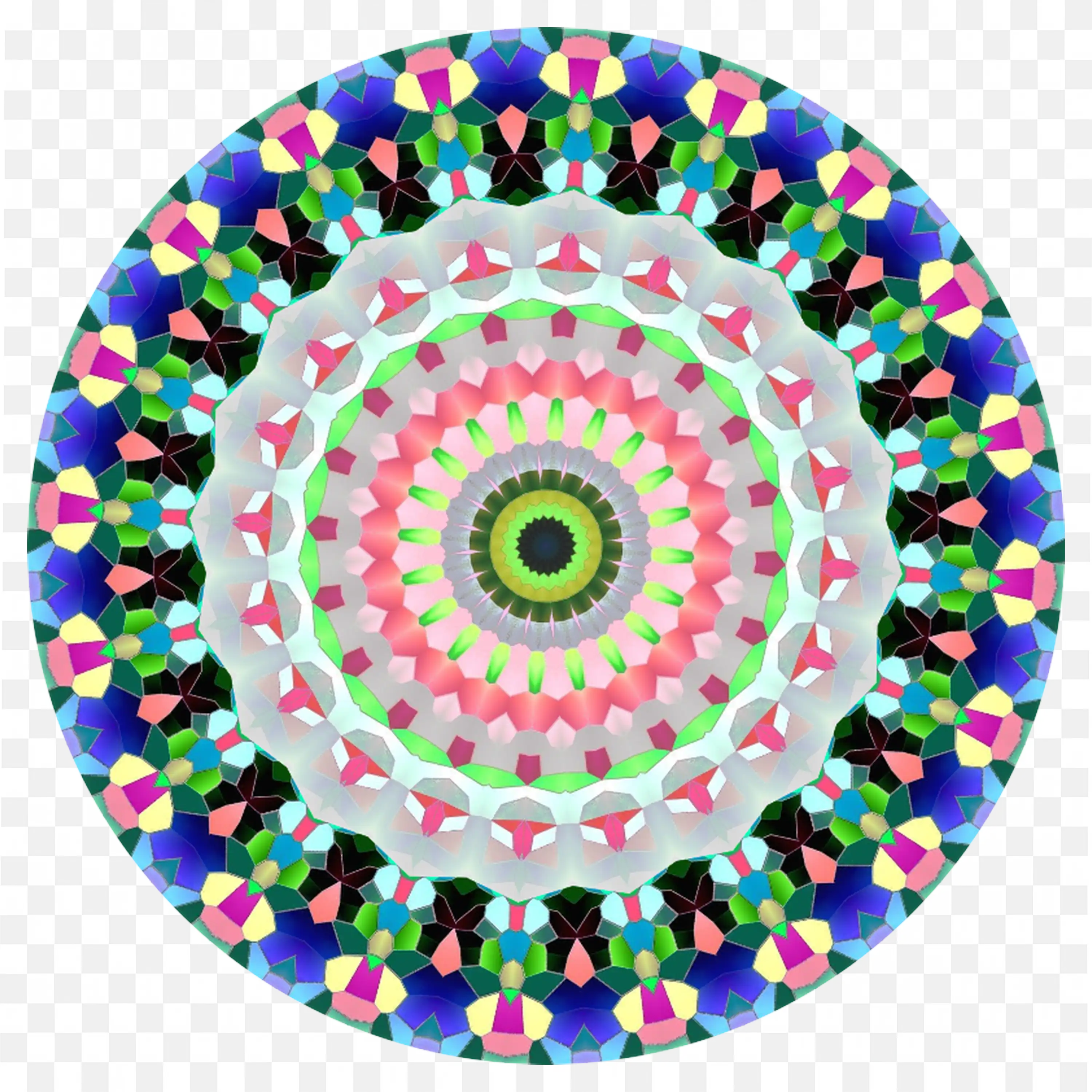 Geometric Mandala in Pastel Tones with Symmetrical Design