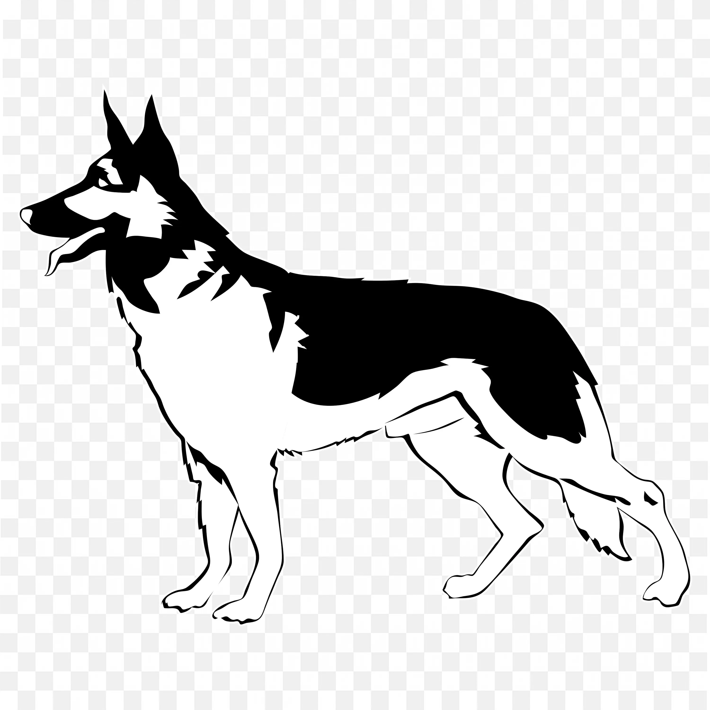 Shadow of a German Shepherd Dog Sticking Its Tongue Out Png