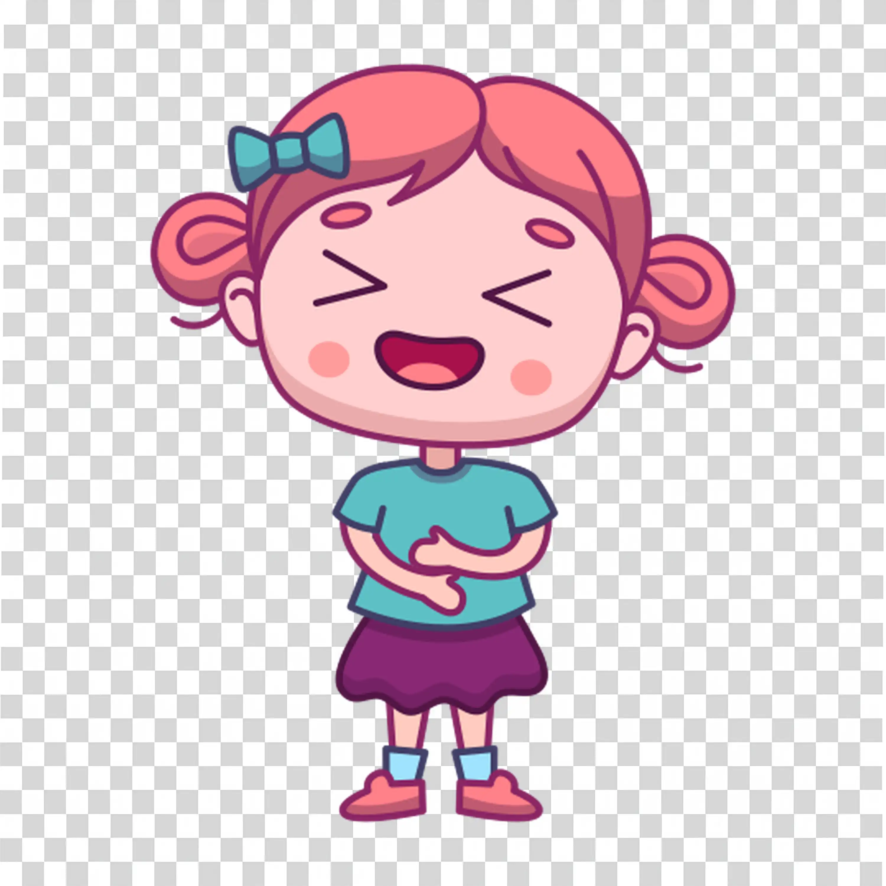 Girl clenching fists with determined cute face free PNG