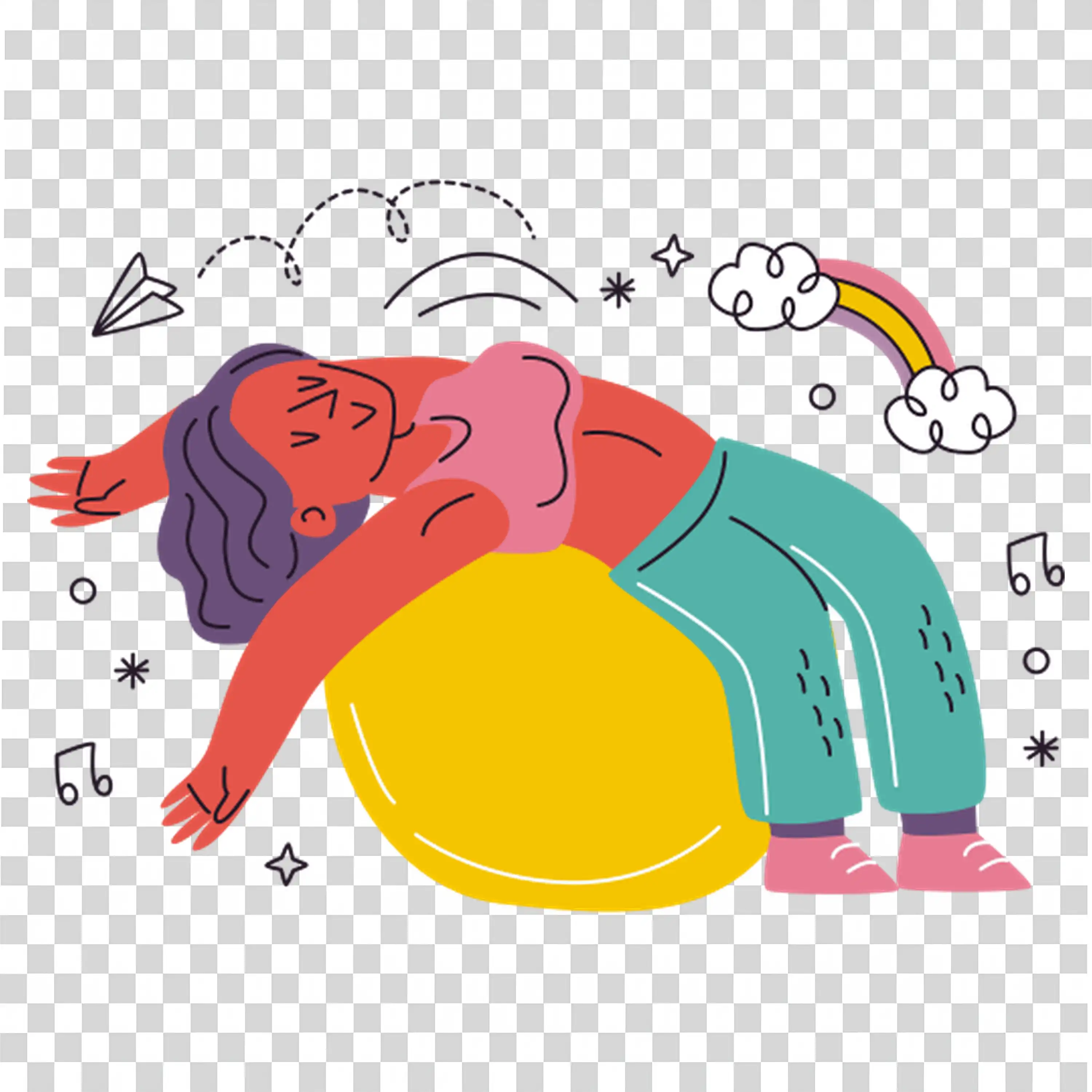Girl doing pushup or yoga pose showing effort and focus