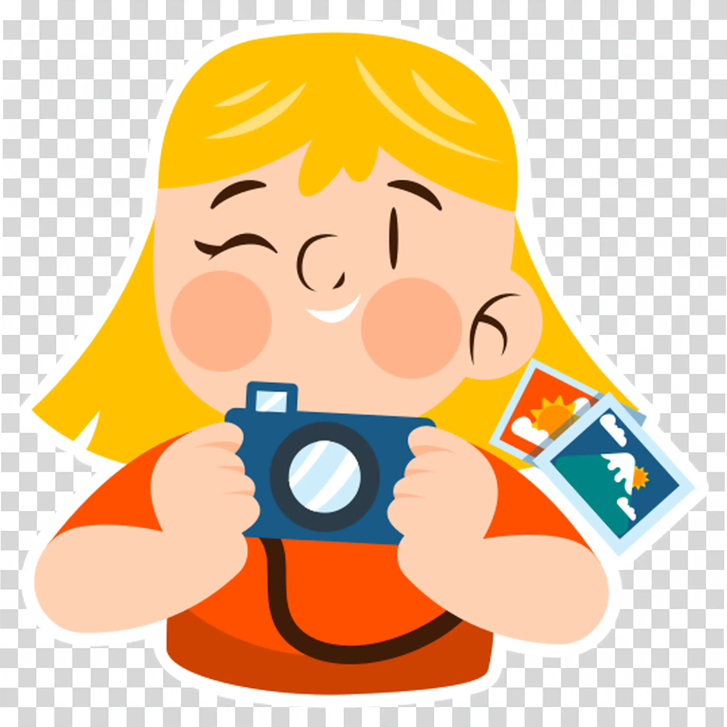 Girl happily drinking juice while holding a phone