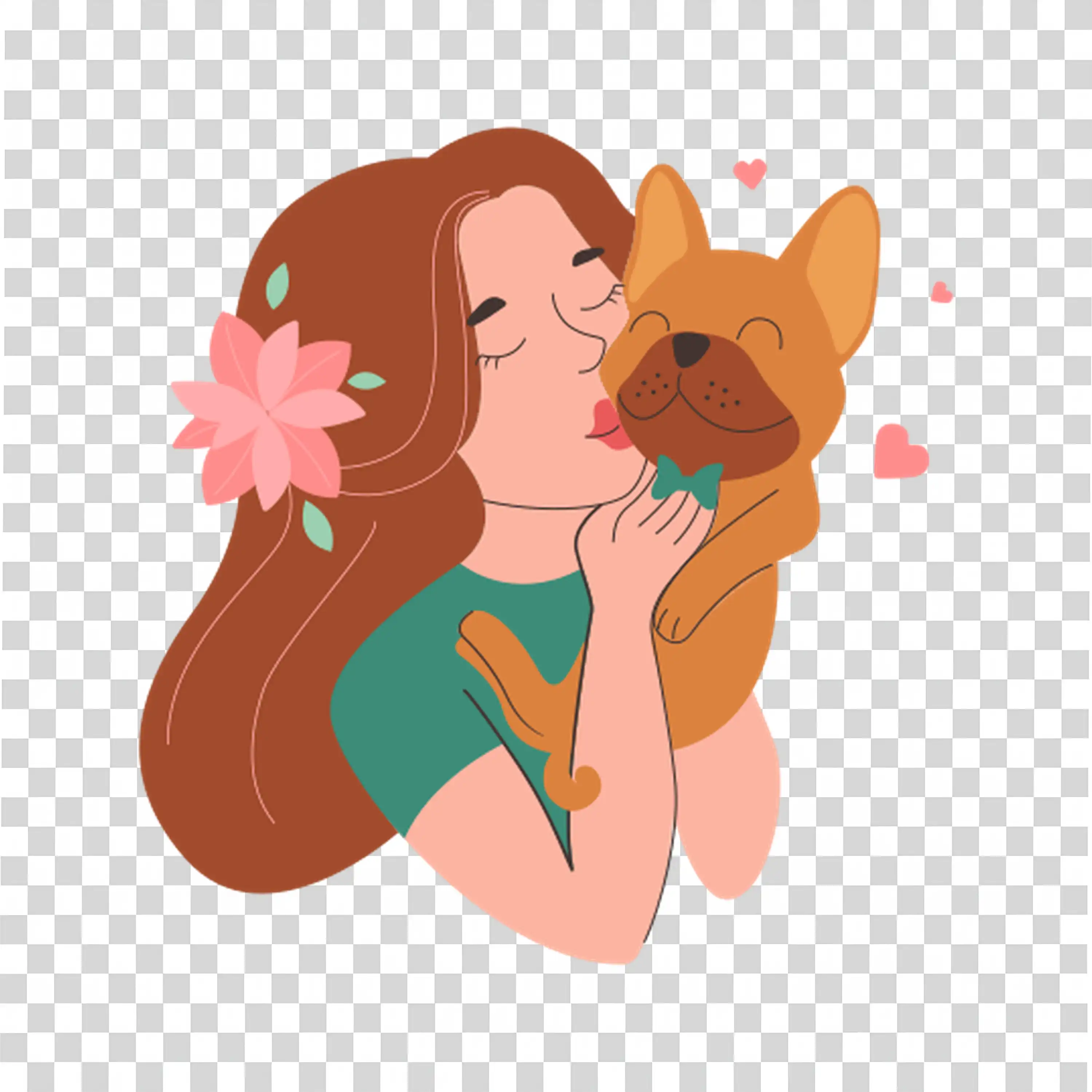 Girl Hugging Dog Showing Love and Emotional Bond free PNG