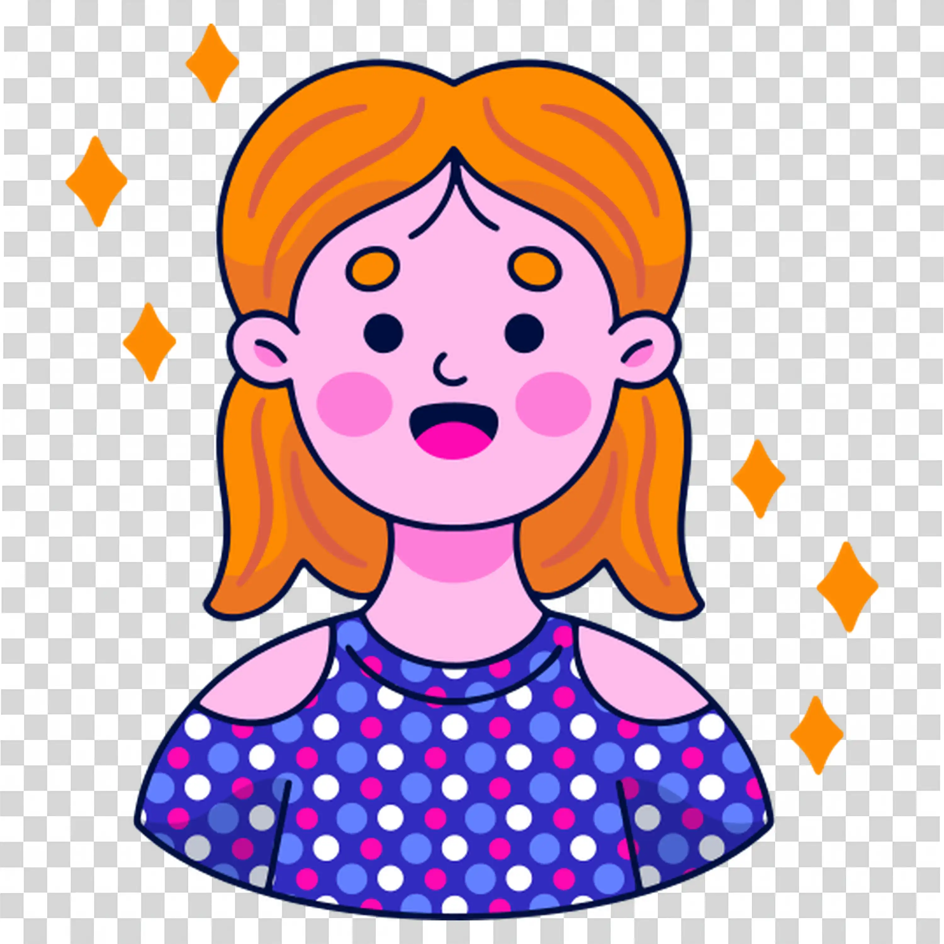 Girl in a colorful dress dancing joyfully free PNG
