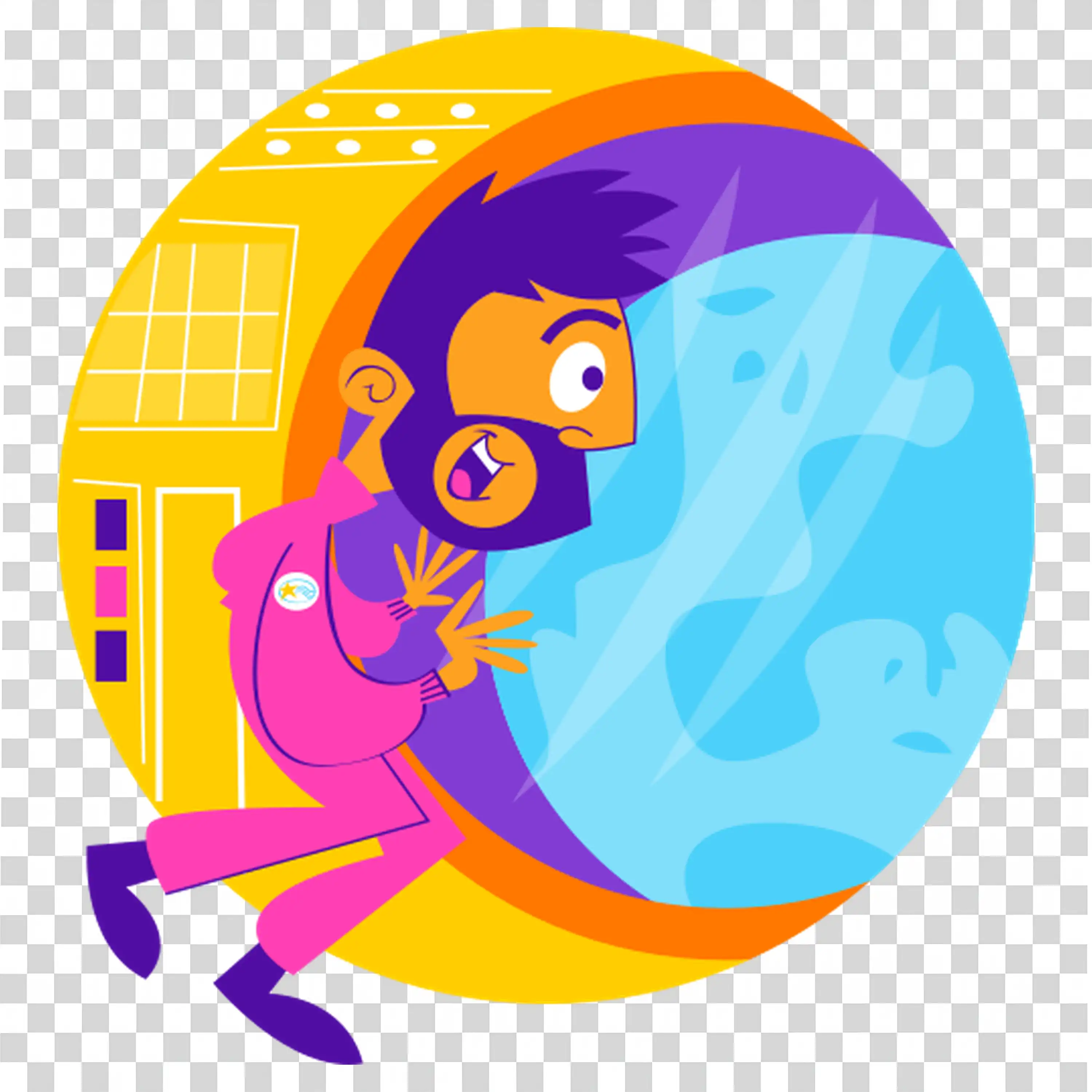 Girl in superhero costume with flying pose free PNG