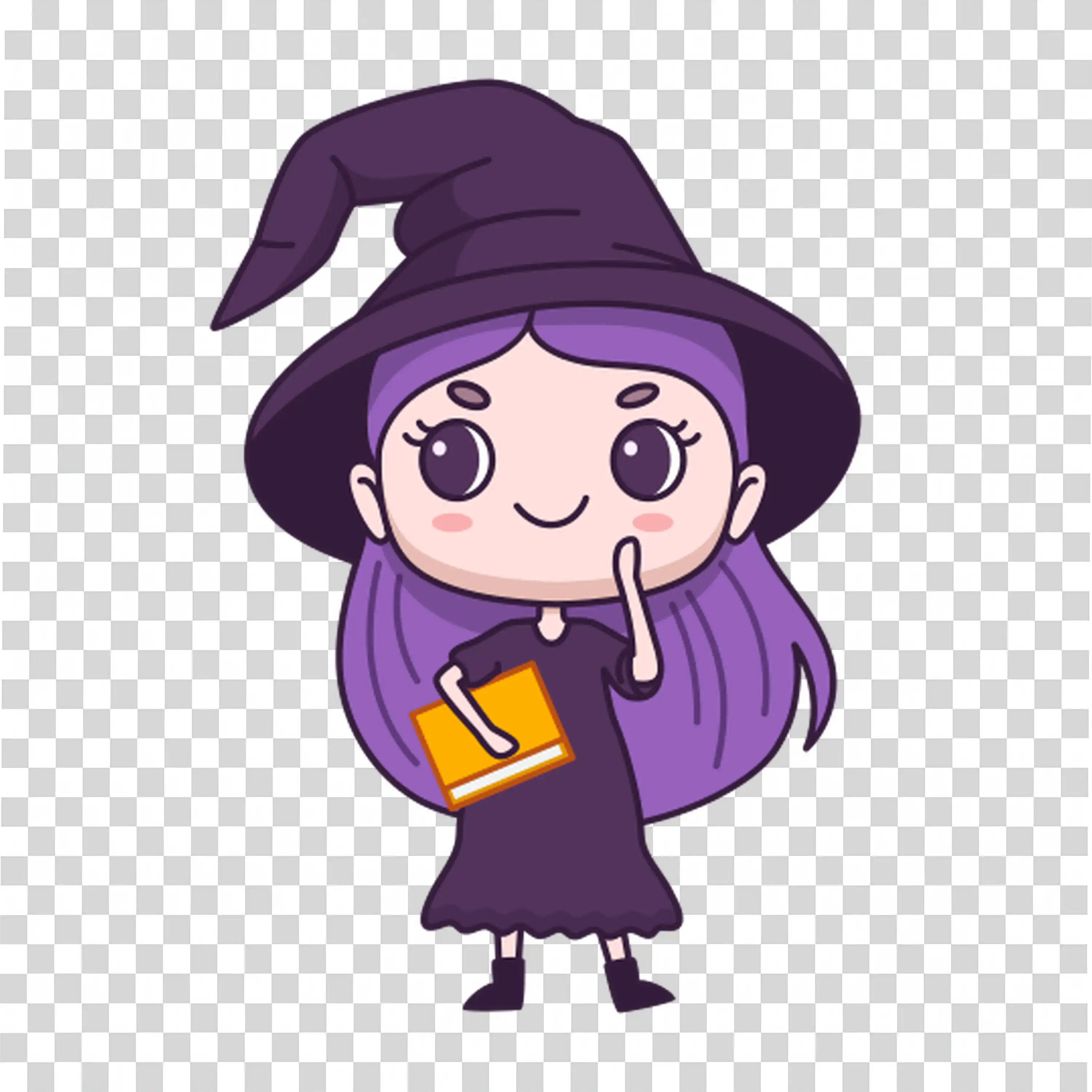 Girl in Witch Costume Surrounded by Magical Symbols