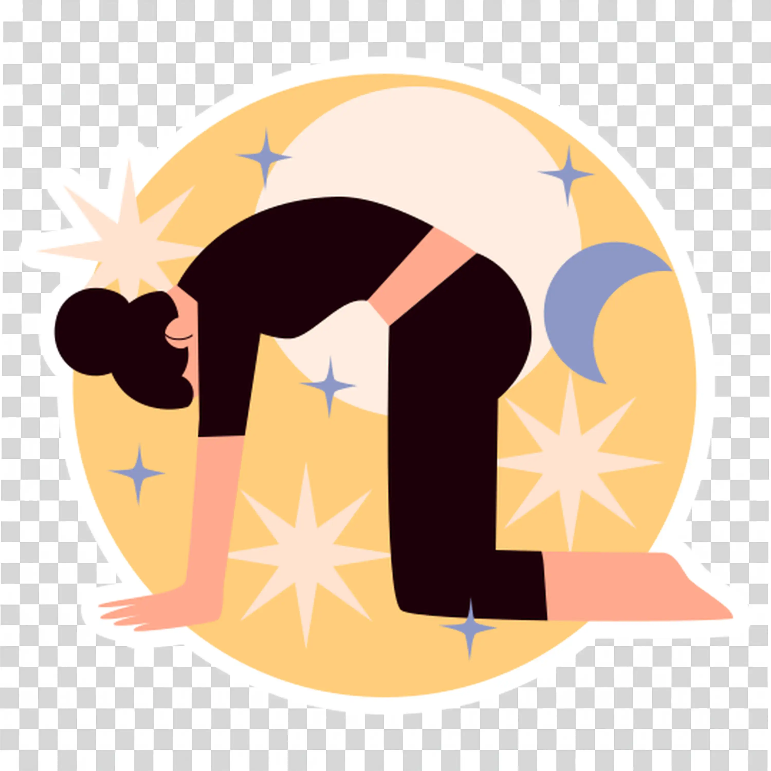 Girl Sitting Peacefully In Yoga Meditation Pose PNG