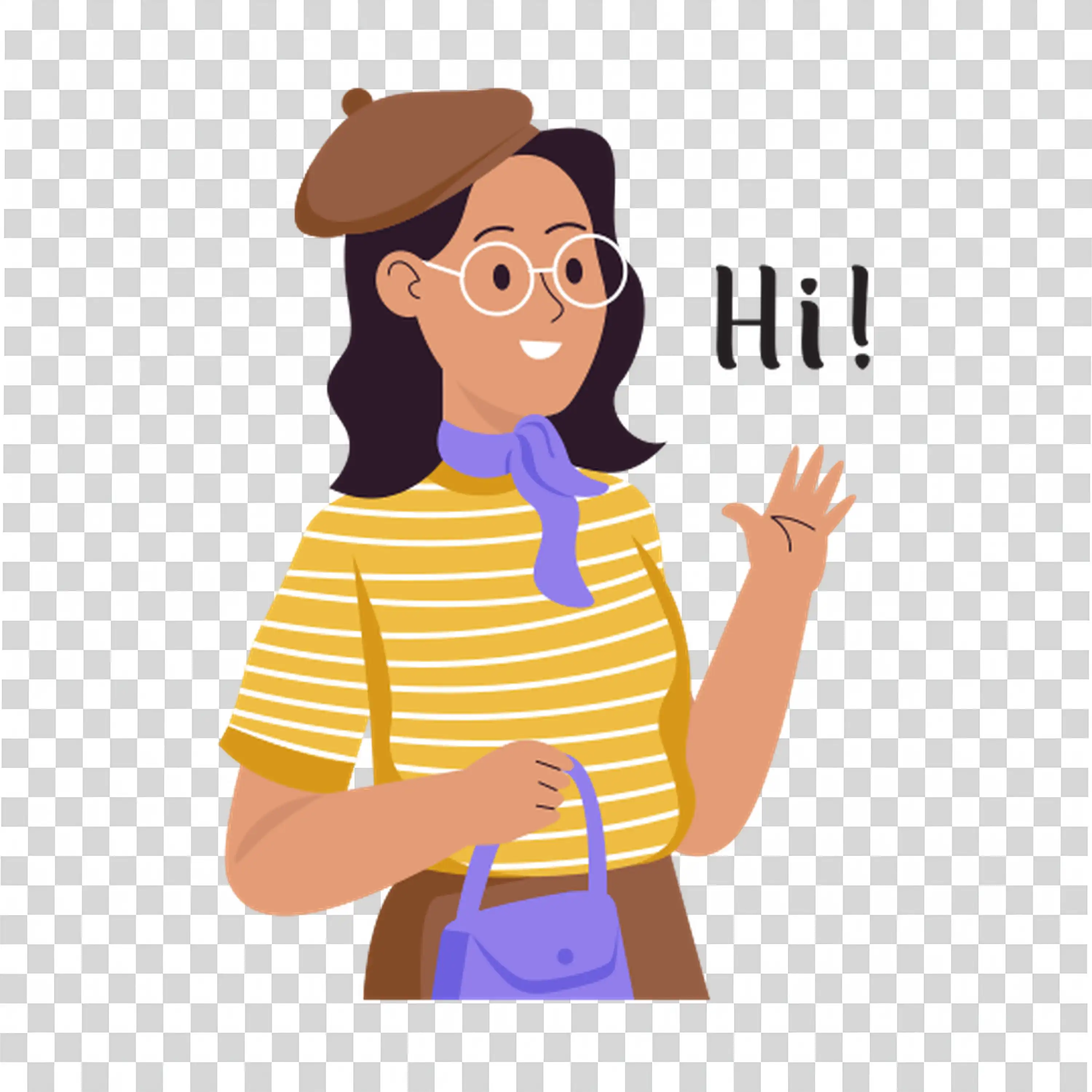 Girl talking while holding a mobile device PNG download